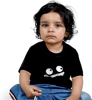 CocoBelle NYC Baby Boy's Printed Cotton Half Sleeve T-Shirt Cotton Round Neck (6months-12months) Black Price In India