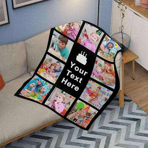 Miniatura 2 de Manta personalizada con texto fotográfico, 10 fotos, manta personalizada con texto para adultos, niños, amigos, perros, mascotas, para cumpleaños,