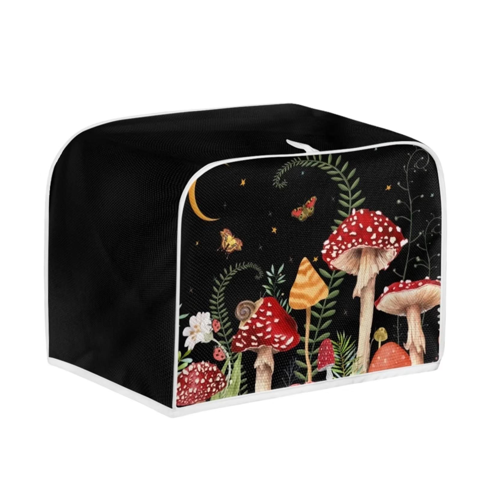 Uourmeti Butterfly Mushroom Toaster Cover 4 Slice Wide Slot Bread Maker Cover for Kitchen Decoration Appliance Dustproof Cover Medium Microwave Over Dust Covers Waterproof — image 1