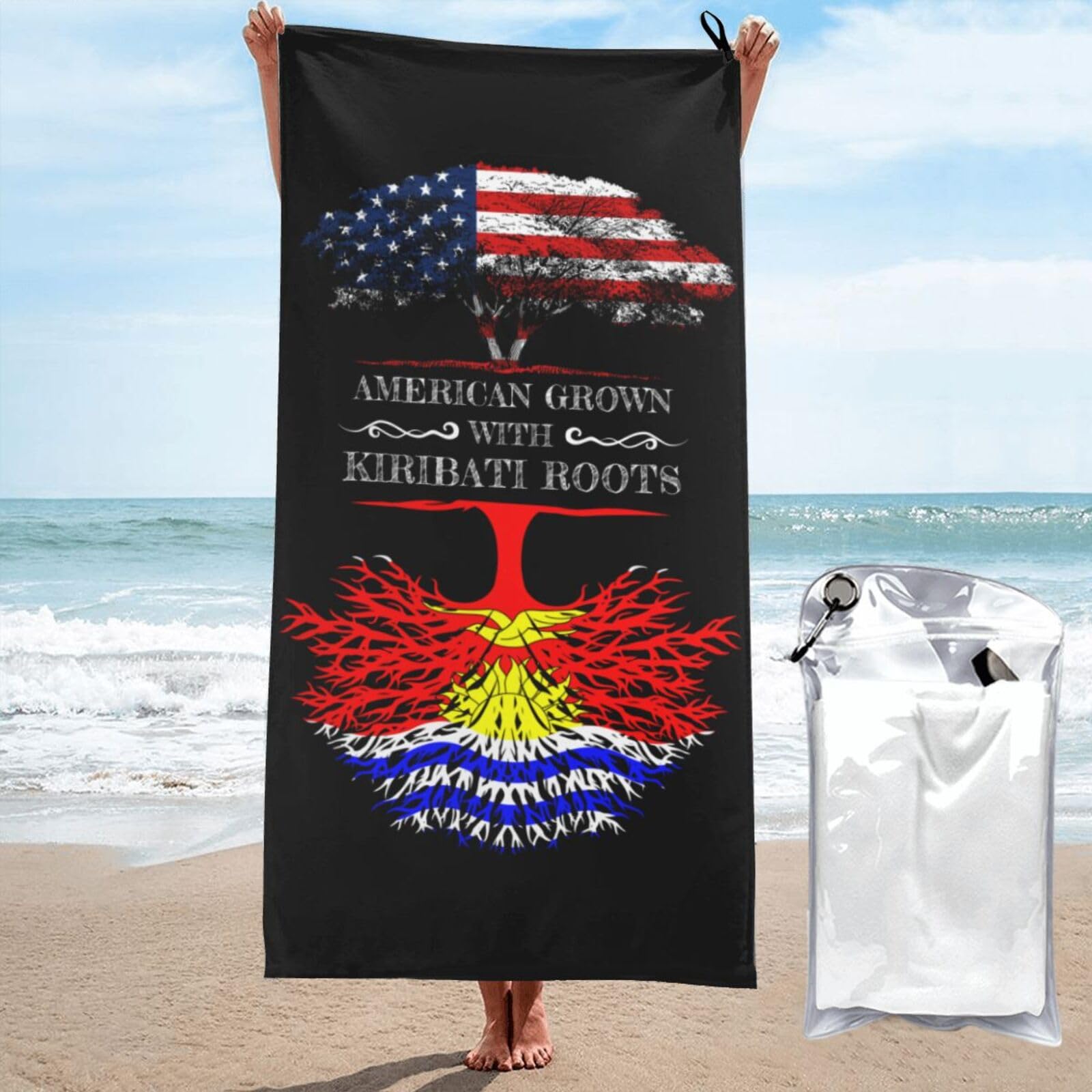 Serviette de plage Kiribati sans sable pour voyage et piscine