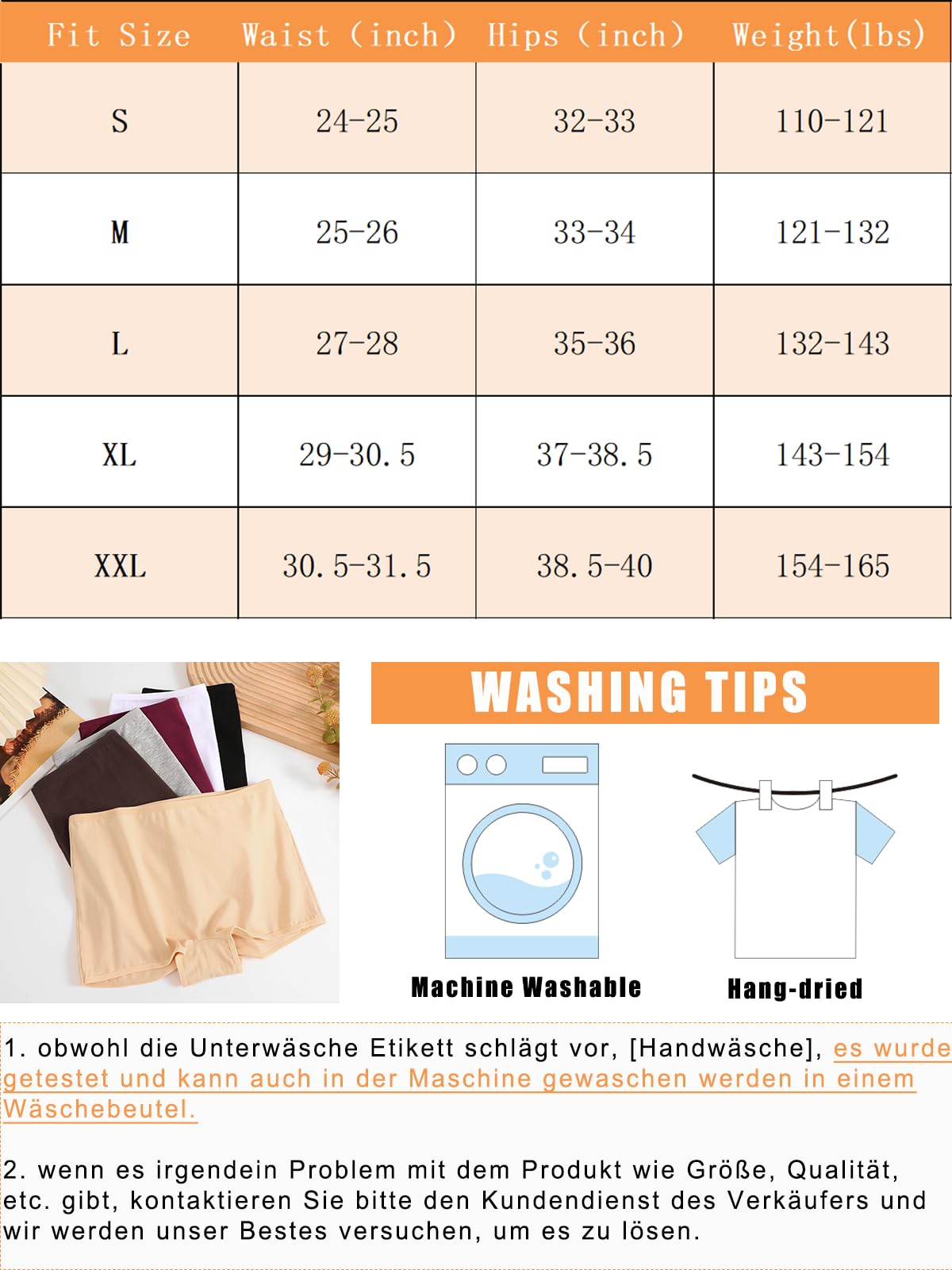 ALL OF SHE Boxershorts Damen Baumwolle–Unterwäsche Frauen Bequem und Unterhosen Atmungsaktiv, Pantys Damen Für Alltag, 6 Stück, Größen S-XXL