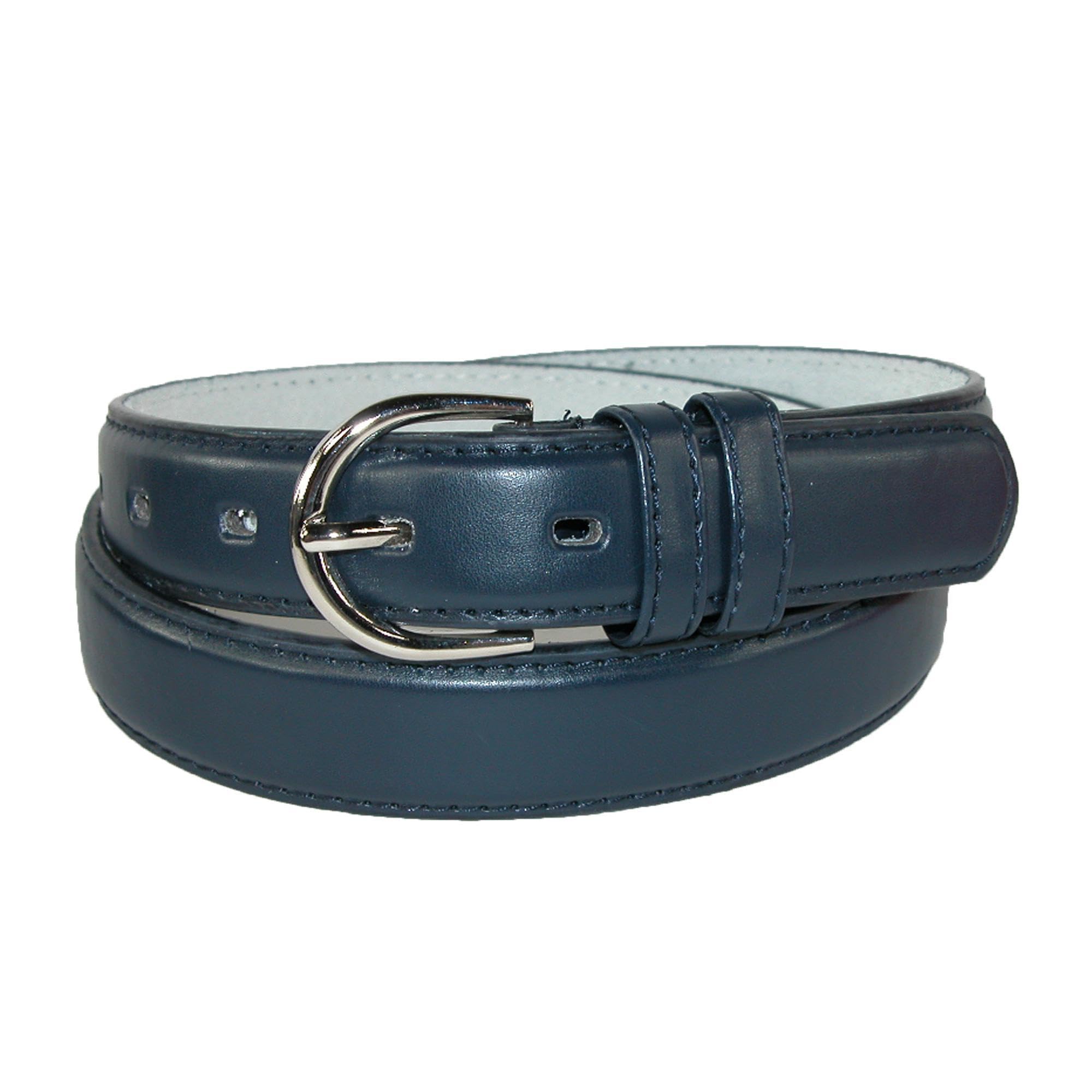 CTM Women's Leather 28.5 mm Dress Belt, 2XL, Navy
