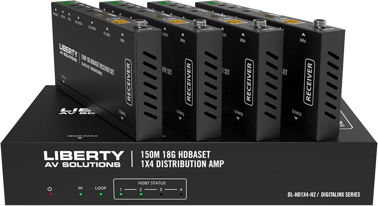 DL-HD1X4-H2 Compatible with HDBaseT, 1 x 4 18G Distribution Amp/Splitter