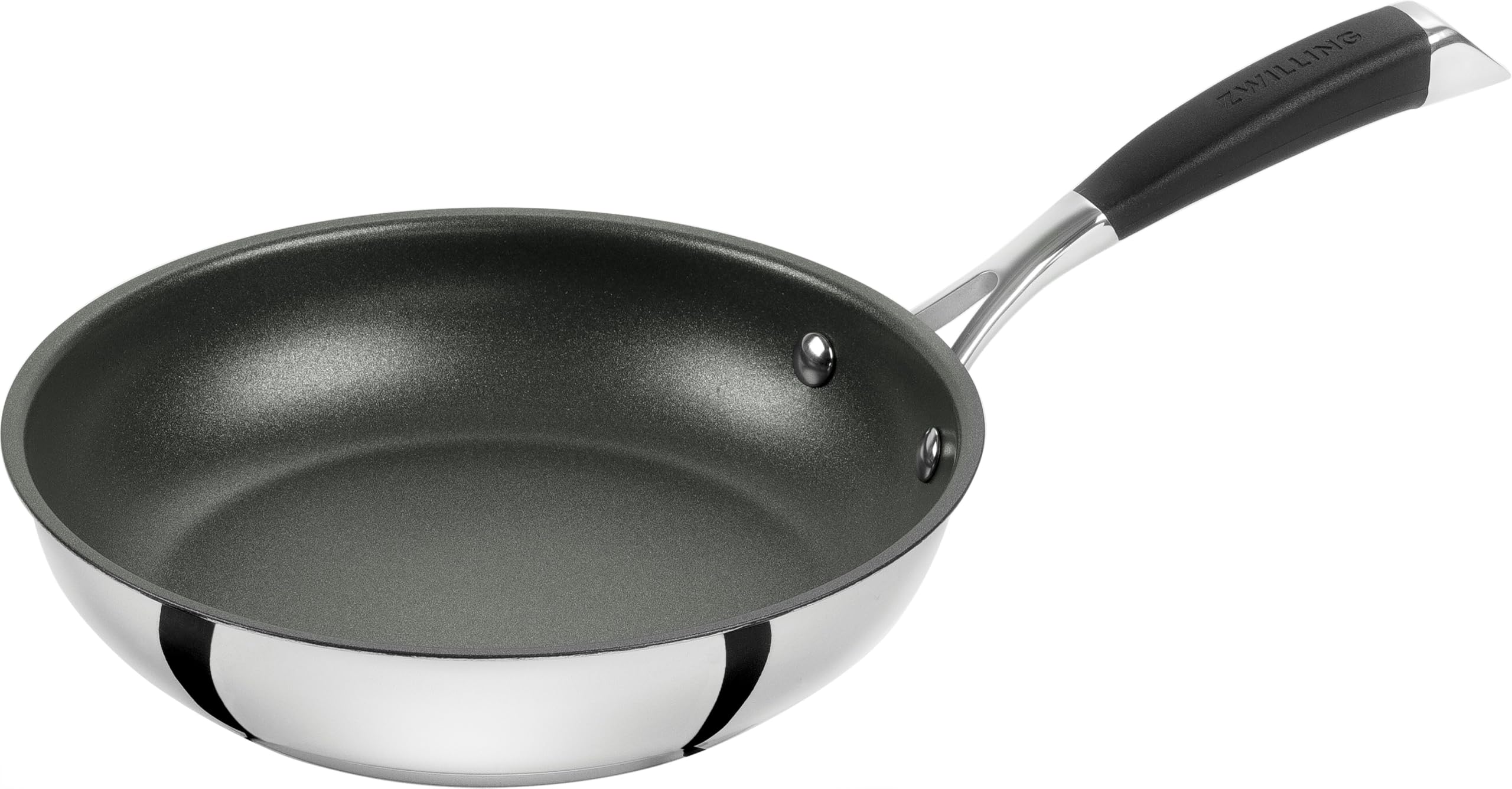 ZWILLING Core, Set de 3 poêles (20, 24 et 28 cm), Revêtement antiadhésif en céramique, Compatible induction, Acier inoxydable