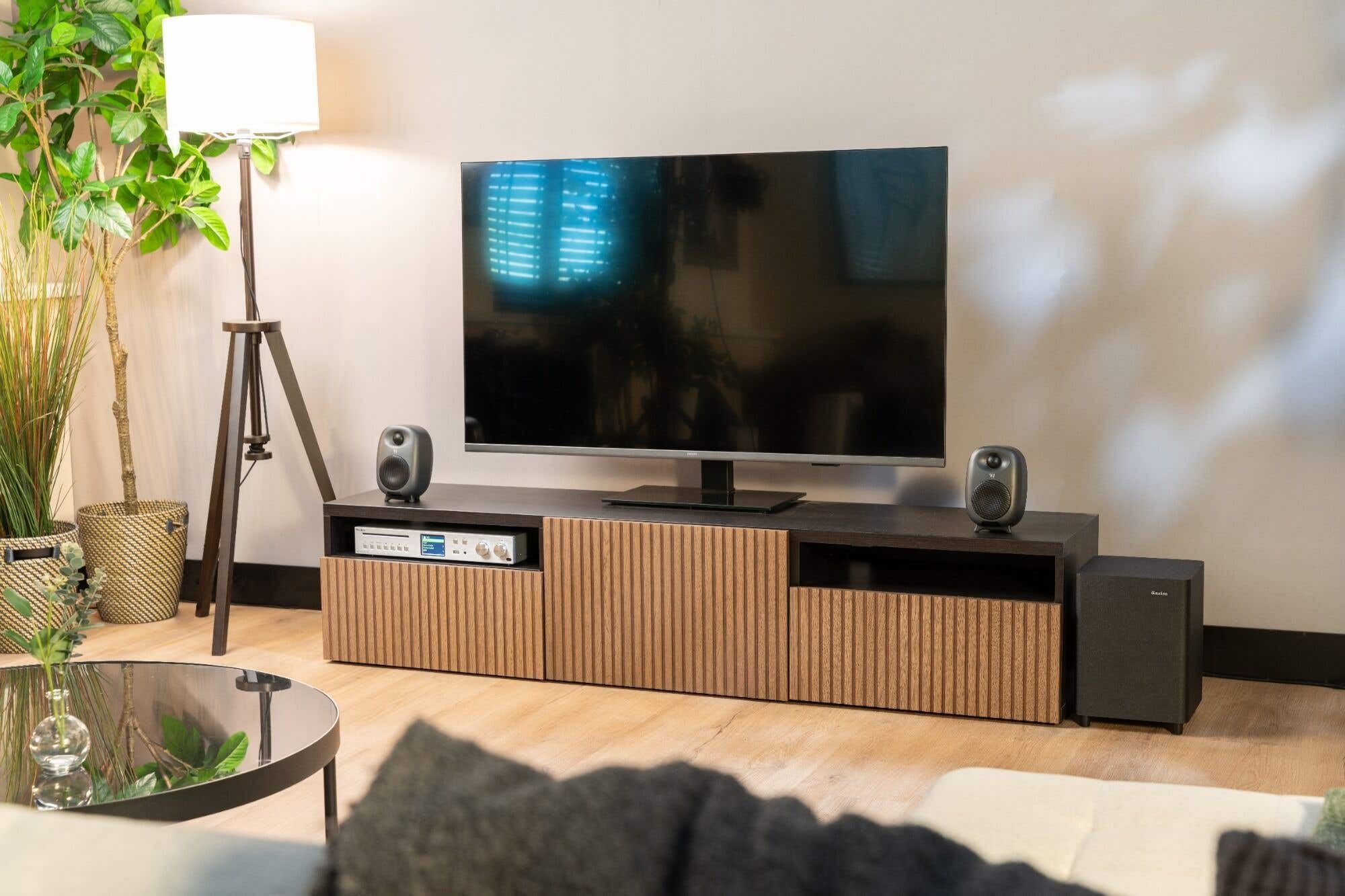Audizio RS60 - Altoparlanti per PC/Studio Attivi 120 W con Bluetooth, Ingresso Ottico, USB, AUX e RCA, woofer 3" e Tweeter 1", ideale per altoparlanti PC da gaming e monitor da studio
