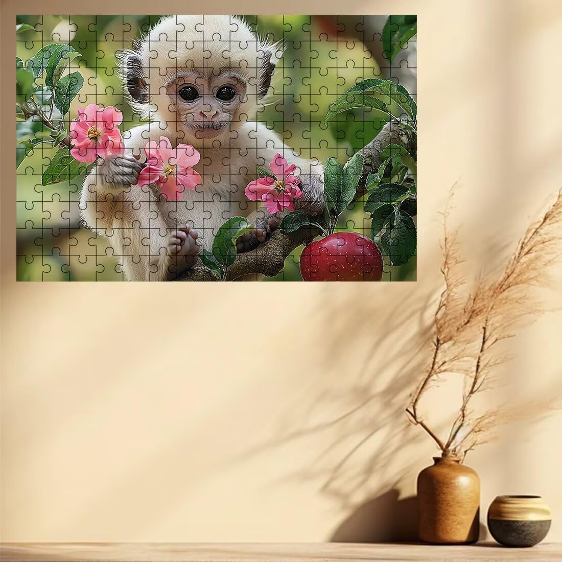 Puzzle 3000 elementów małpa, puzzle kwiatowe dla dorosłych, klasyczne puzzle gry edukacyjne do aktywności rodzinnej, najwyższej jakości drewniane puzzle z pudełkiem na prezent dla mężczyzn prezent dla
