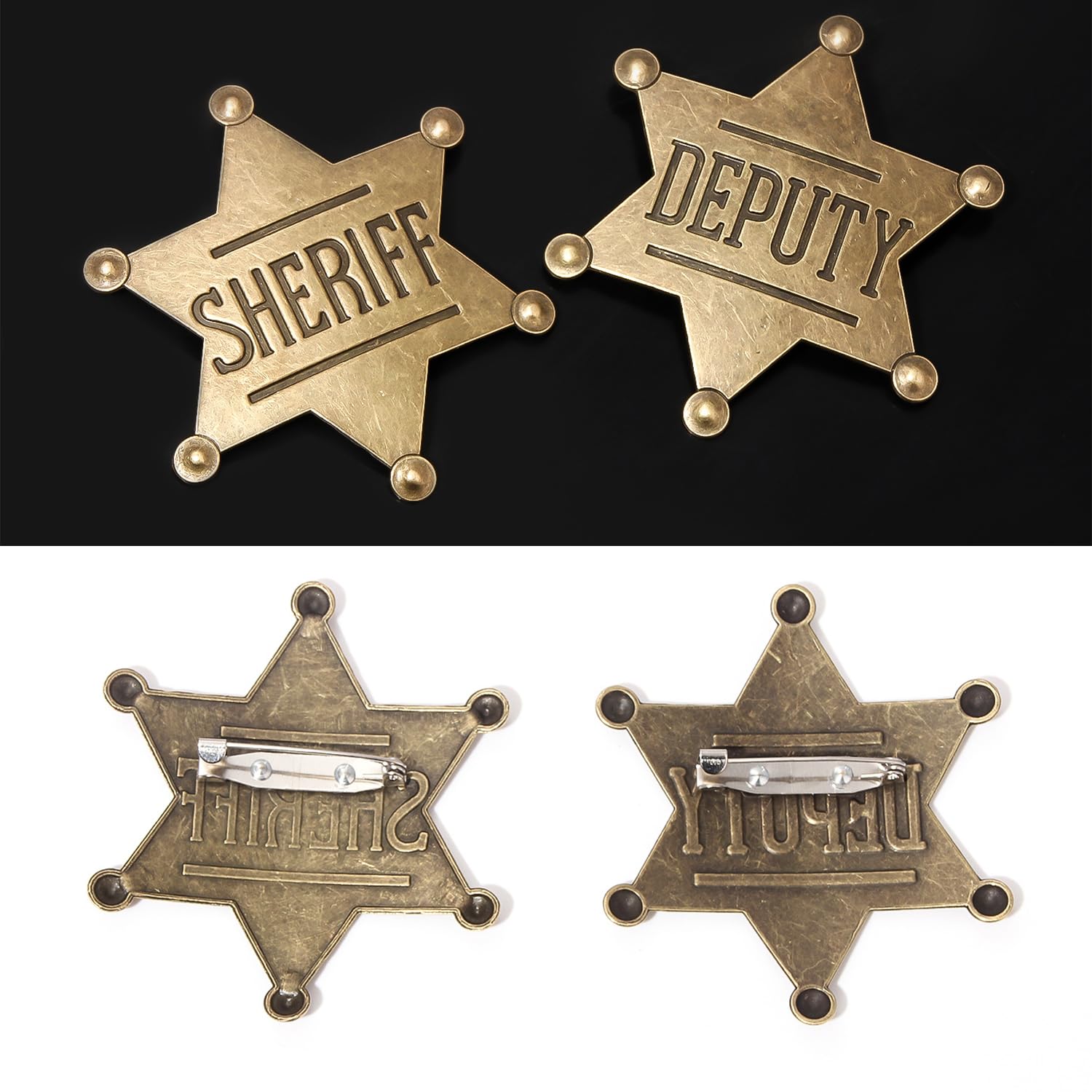 4 odznaka szeryfa, vintage pamiątkowy medal, akcesoria odzieżowe, odgrywanie ról, prezent imprezowy.