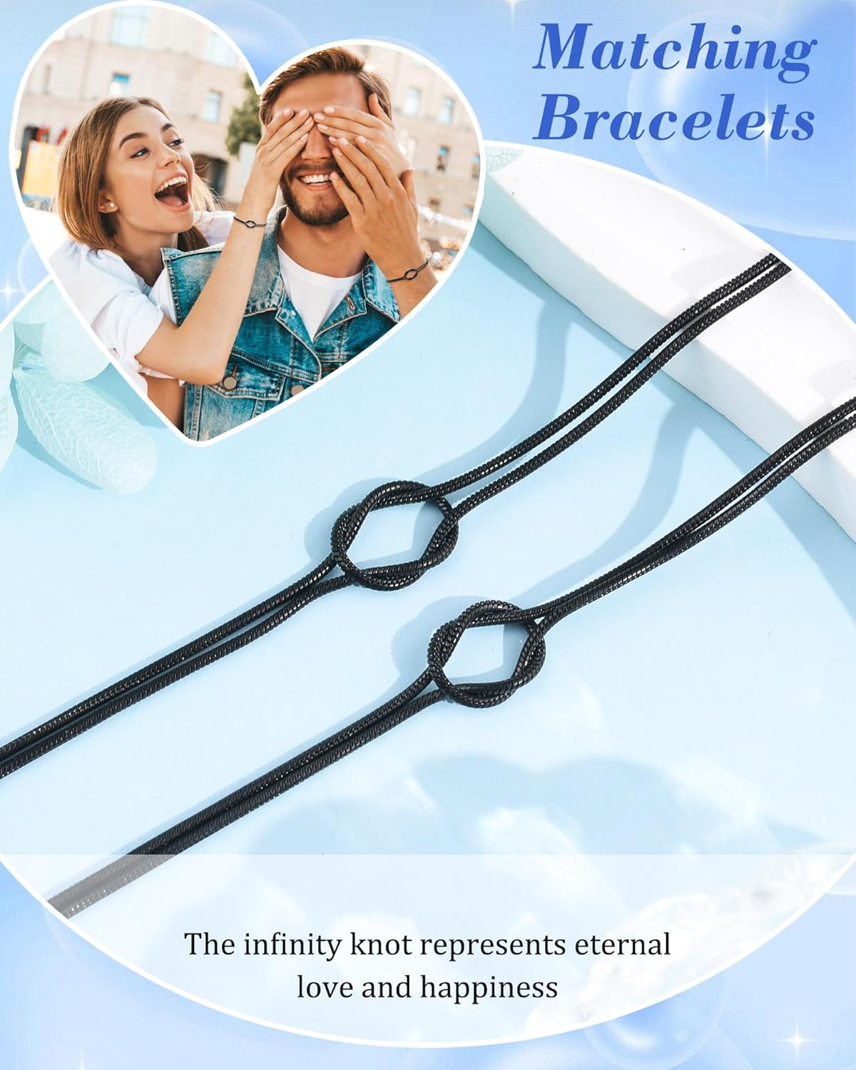 Couples Matching Bracelets For Anniversary Valentine Christmas Him and Her Long Distance Relationship Gifts for Boyfriend Girlfriend Husband Wife - Image 2