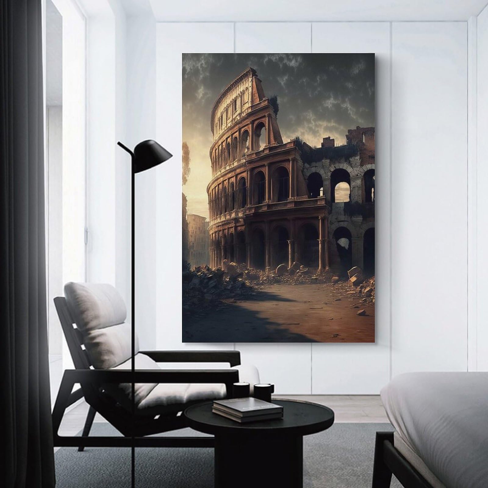Junmoney Decorative Canvas Print Colosseum, 24x36inch(60x90cm), for Entrance Walls, Hall Decor Or Foyers, A Stylish Accent for Home Entrances