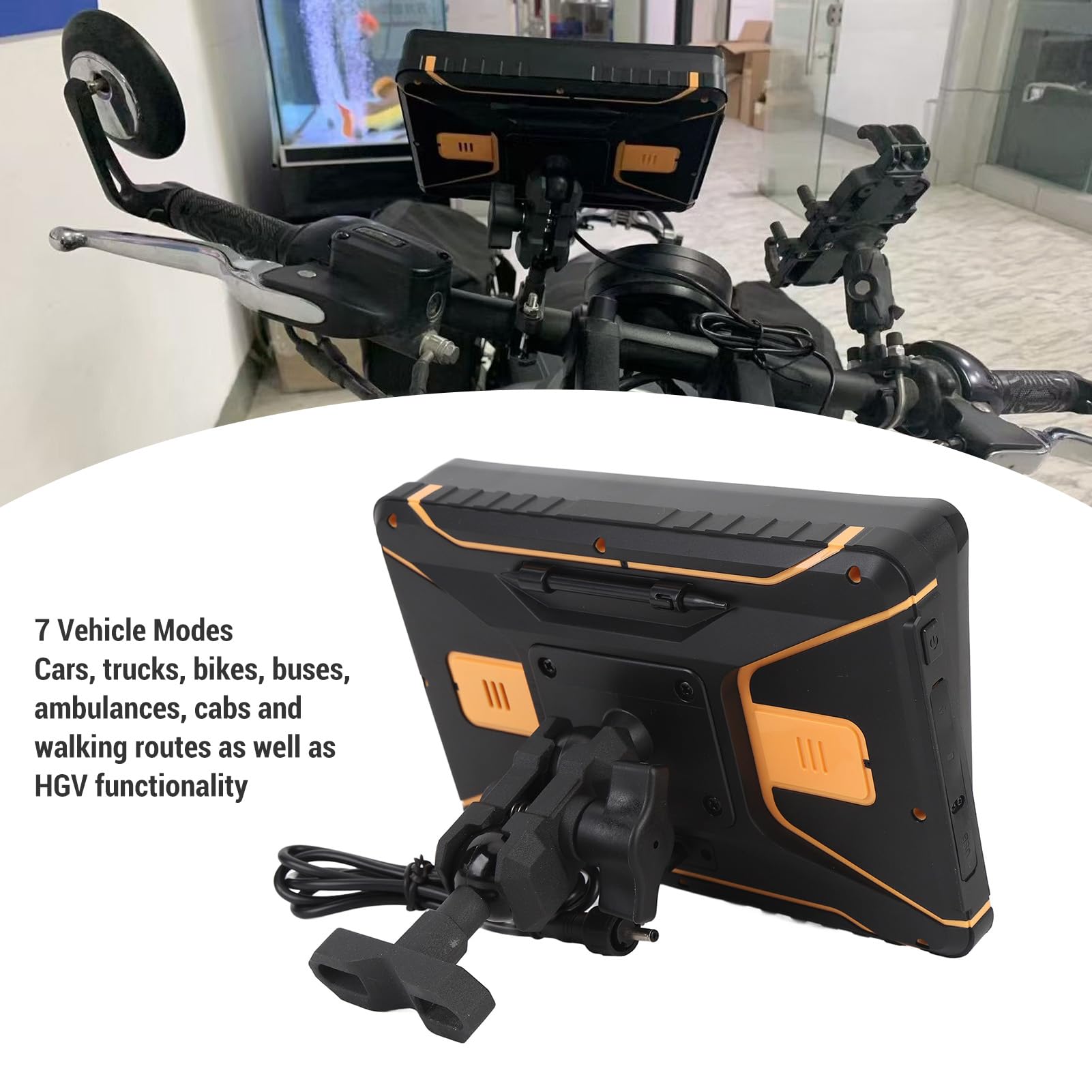 Keenso de Navegación GPS para Motocicleta, con Guía de Voz en Tiempo Real Más de 40 Idiomas Transmisor FM Alertas de Cámaras de Velocidad Planificación de Ruta para Moto Camión Coche