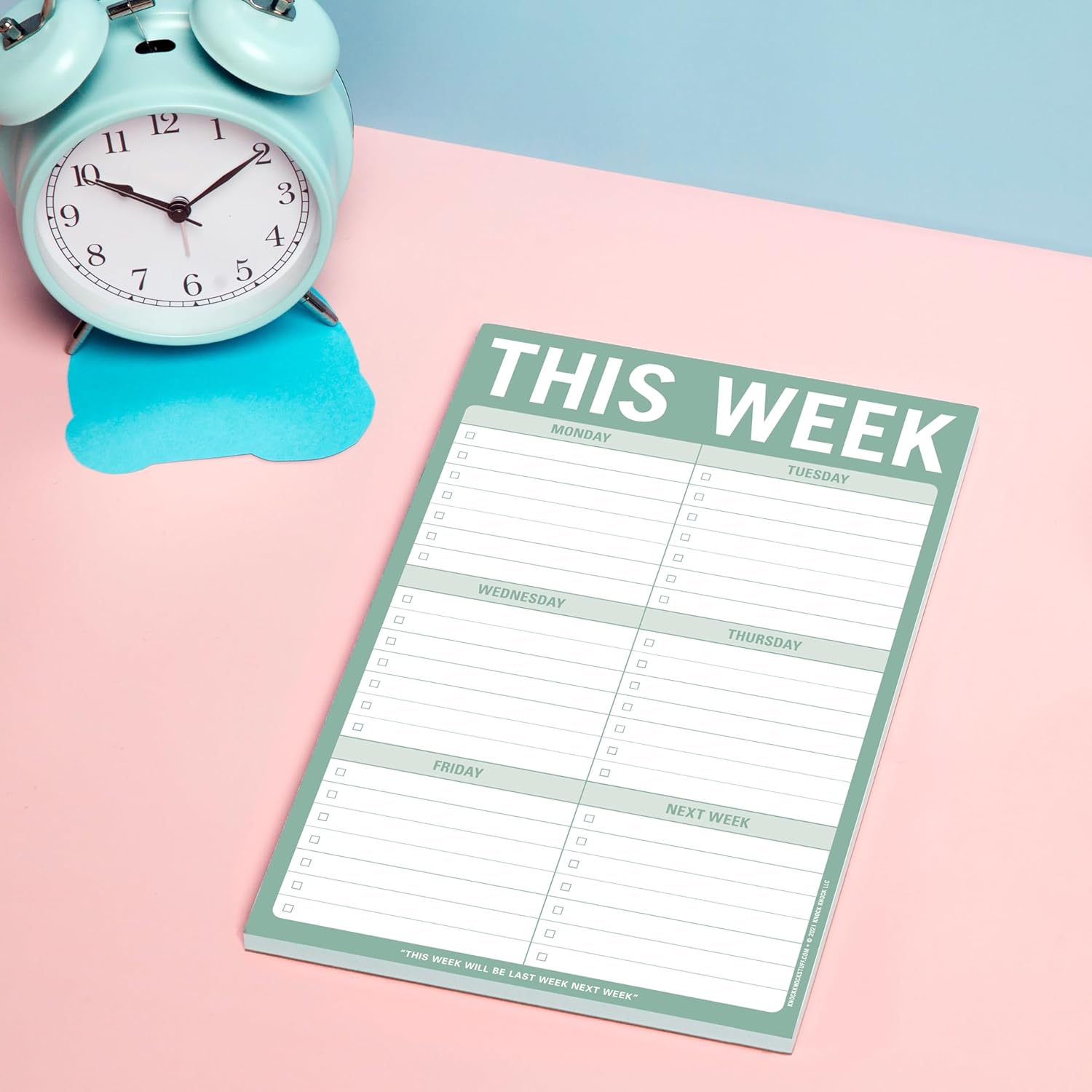 6-Count Knock Knock This Week Pads, To Do List Notepads, 6 x 9-inches each (Sage Green)