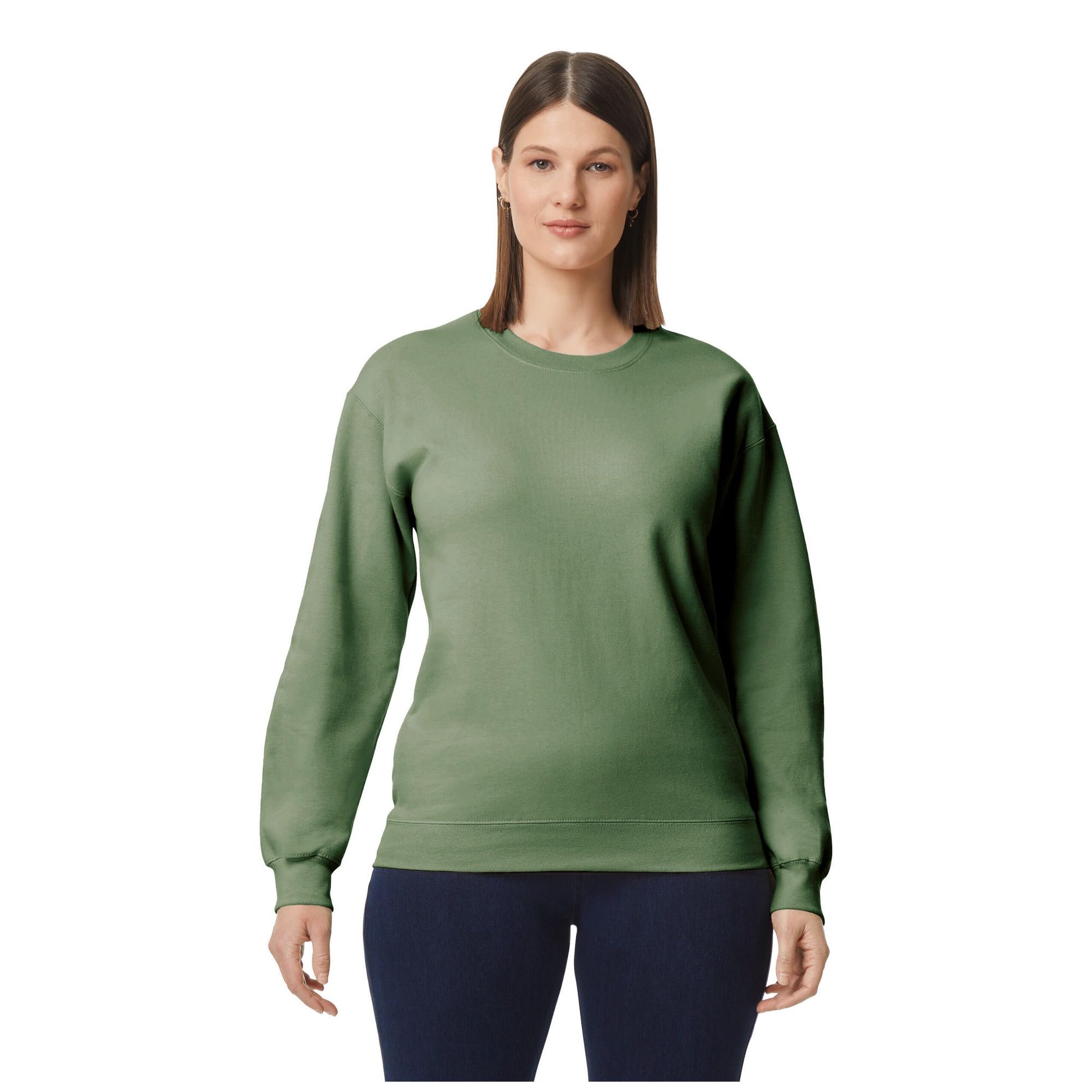 Gildan Men's Military Green Unisex Adult Softstyle Fleece Midweight Pullover (Xxl) (Military Green)