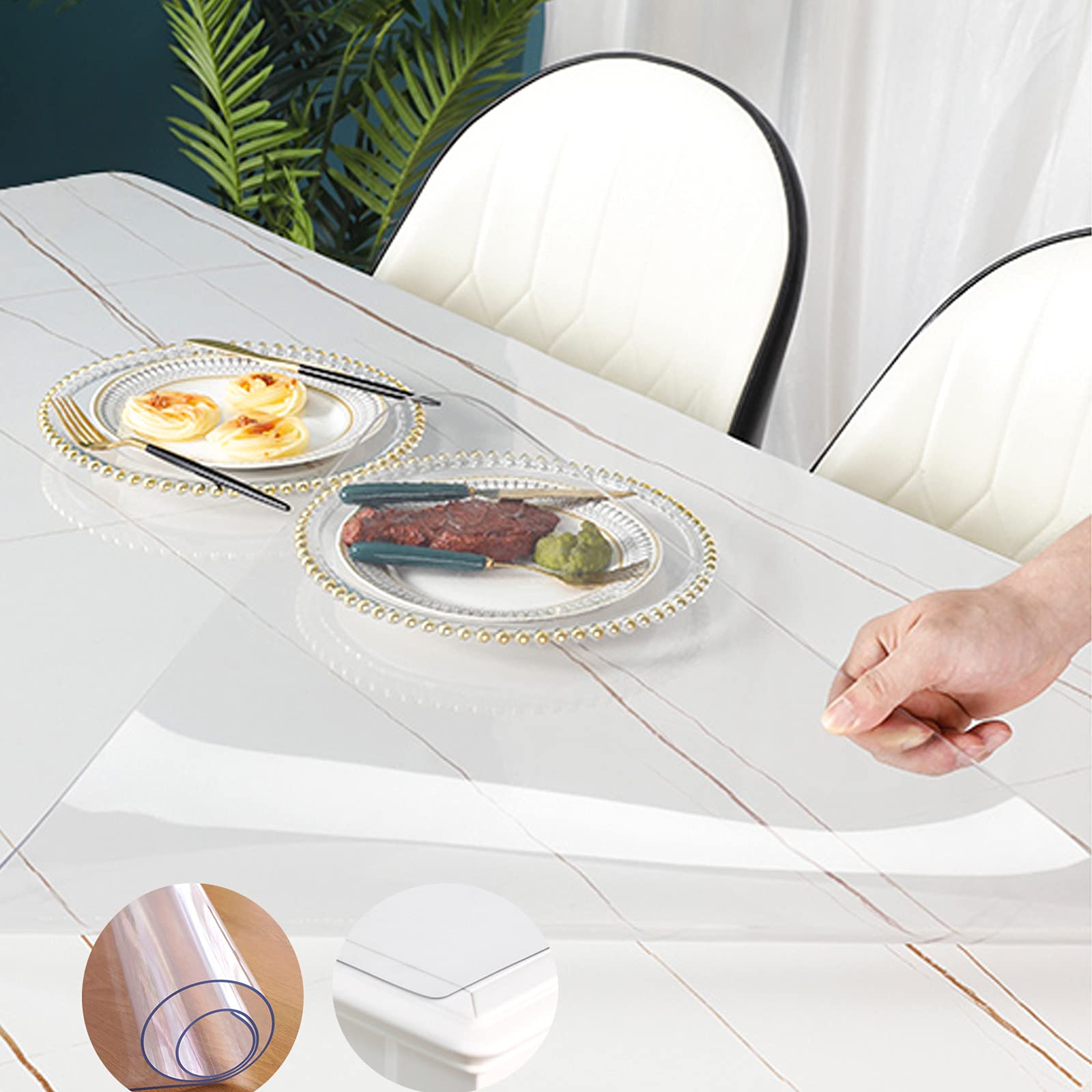 Nappe transparente imperméable en PVC 2 mm sur mesure pour bureau
