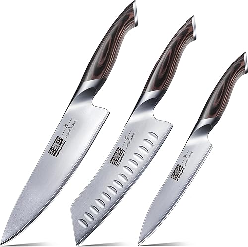 Cuchillo de cocina de acero japonés y cuchillos Santoku japoneses de 7 pulgadas y cuchillo de cocina de 6 pulgadas