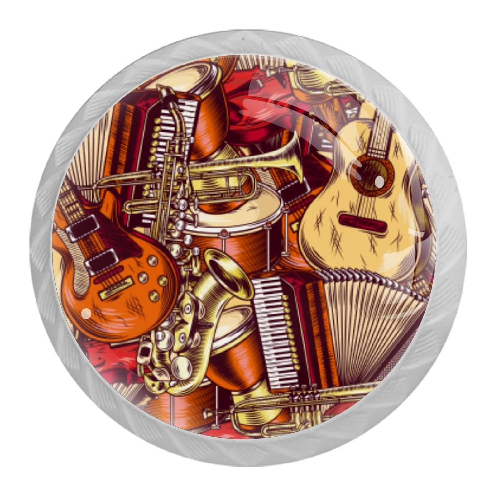 Tqmspg Multi20 4 Pieces Drawer Pulls Musical Instruments Guitar And Violin Door Knobs Dresser Handles For Kitchen Wardrobe Cupboard Hardware Furniture