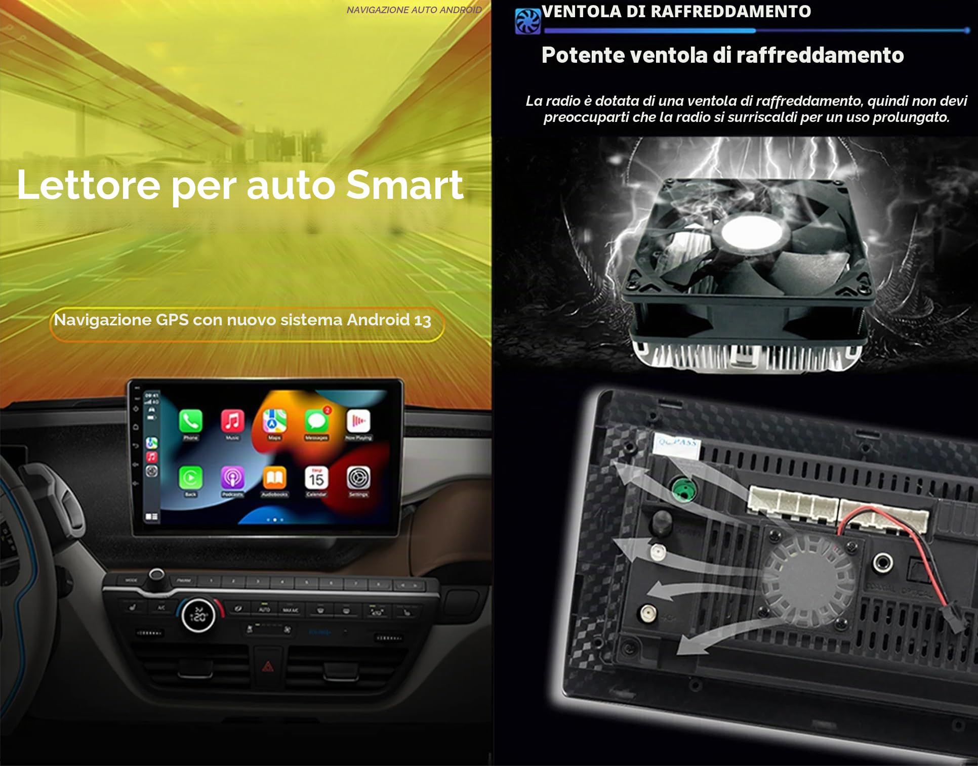 9" Autoradio Android 15 per Opel Meriva B 2009-2014 CarPlay & Car Stereo Multimedia Player con GPS WiFi BT USB FM Mirror Link SWC telecamera posteriore(2+64G)