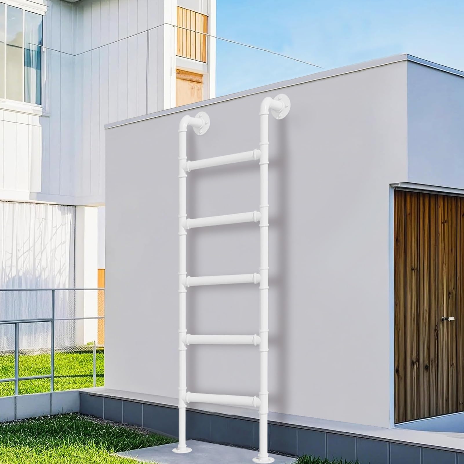 Escalera de escape de pared para ahorrar espacio en techos y garajes