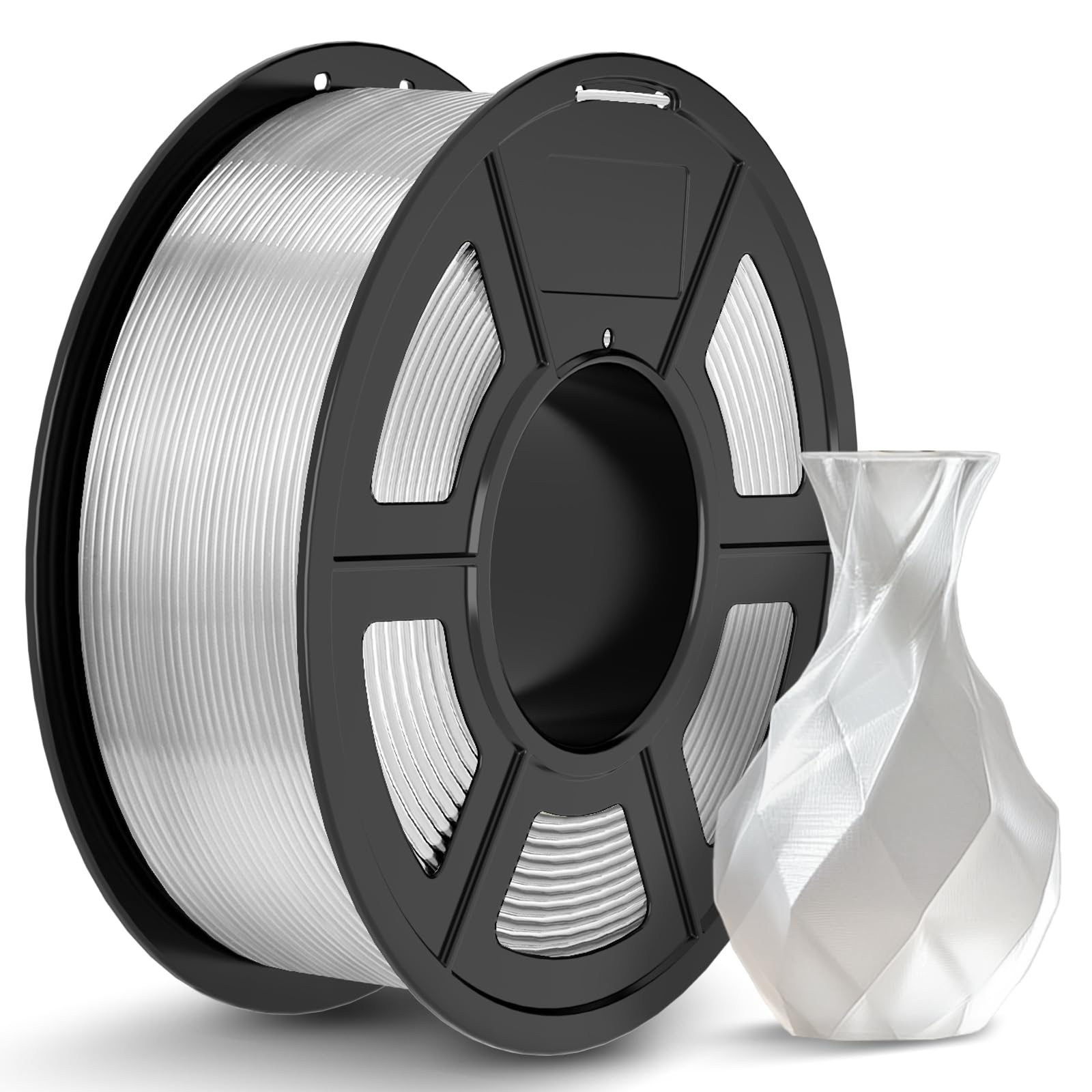 TECBEARS PLA Filament 1.75mm Transparent, 1kg 3D Drucker Filament PLA, Filament 3d Druckmaterialien, Vakuumverpackung, Maßgenauigkeit +/- 0,02 mm, 1kg Spule (2,2lbs) PLA Filament für 3D Drucken