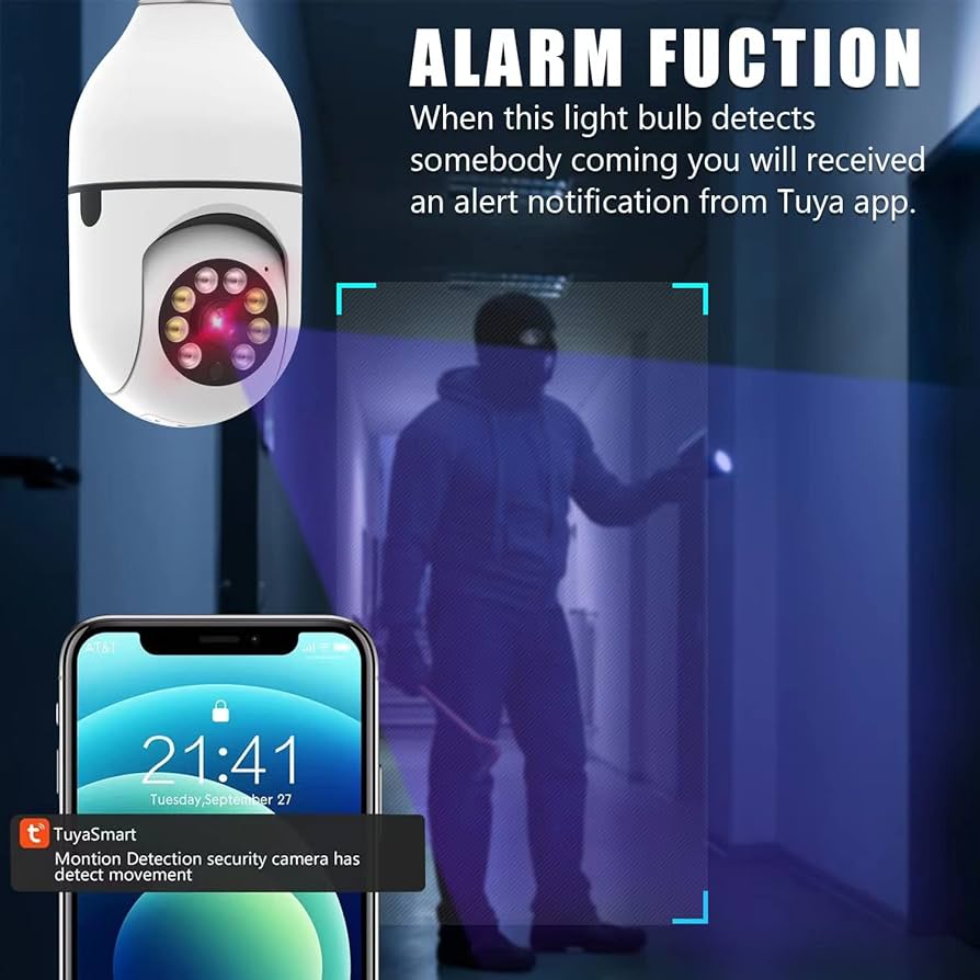 Amazon.com: GULZIIYA Cámara de bombilla inalámbrica WiFi 1080P para  exteriores, nueva actualización 2023 de 360° cámaras de seguridad para  interiores para seguridad del hogar con audio de 2 vías, detección de :  Electrónica