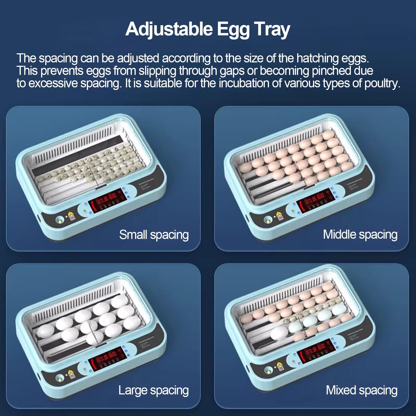 Inkubatory do Jaj, Automatyczne Obracanie, Kontrola Wilgotności i Temperatury, Inkubator do Wylęgu Jaj Kurzych, Kaczych i Przepiórczych(12 Eggs)