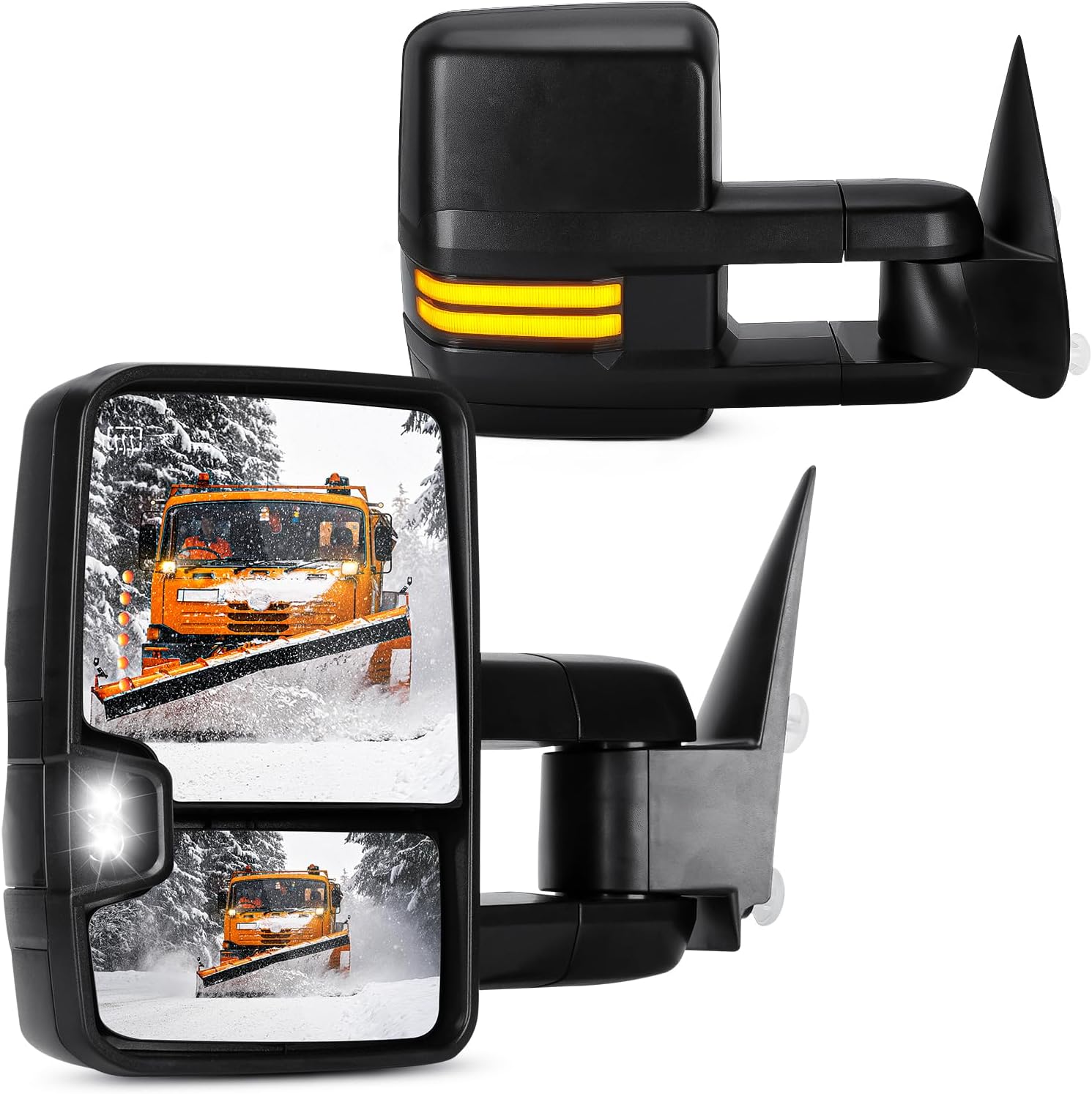Chevy Silverado Tow Mirrors Chrome Power Heated Towing Mirrors With Signal Lights For 2007-2014 Chevy Silverado/GMC Sierra 2007-2014 Chevy Tow Mirrors - Foto 8