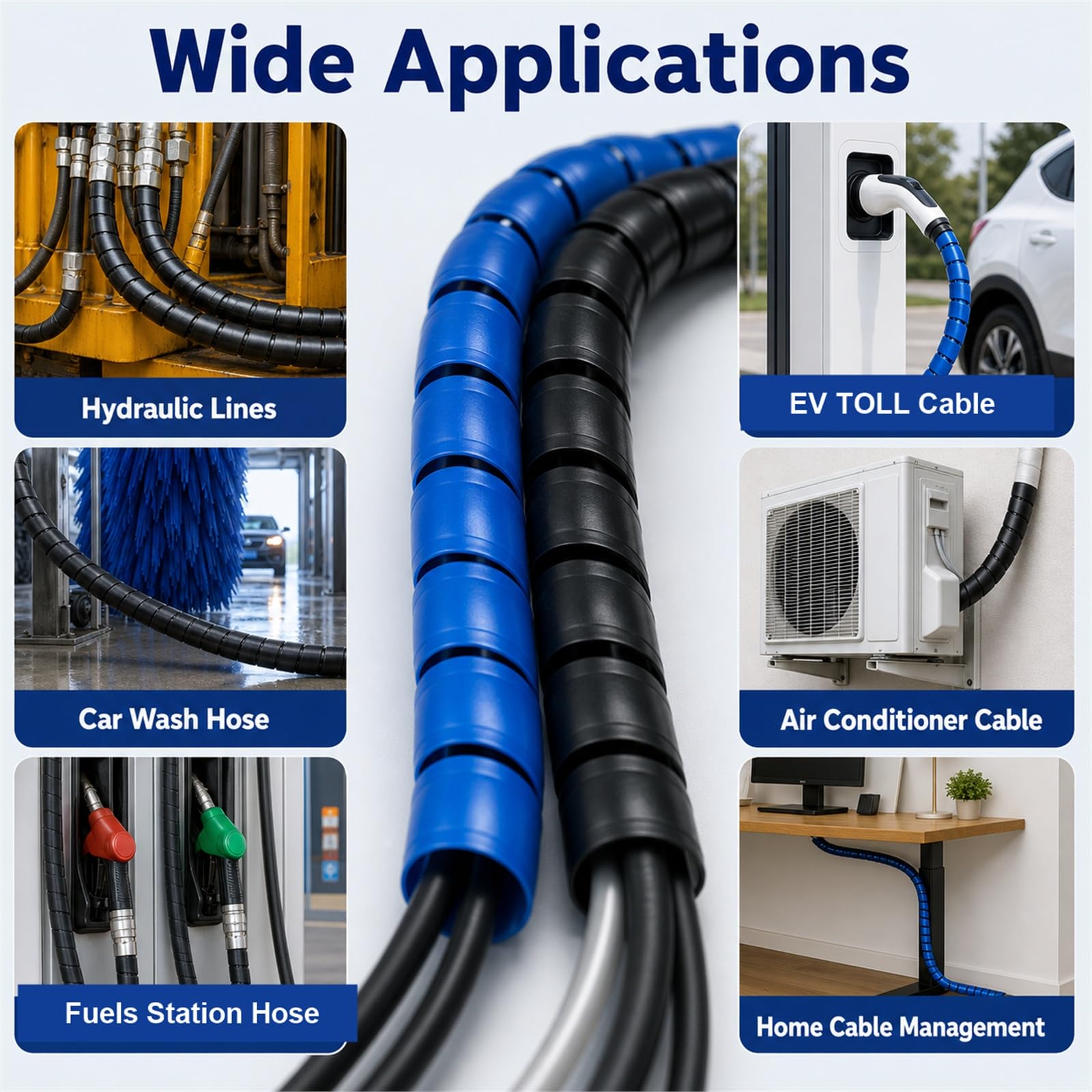 Protector De Cables Organizador,Manguera De Cable En Espiral,Envoltura Cable Espiral,Resistente Al Desgaste,A Prueba De Polvo,para Hogares,Oficinas O Locales De Ocio