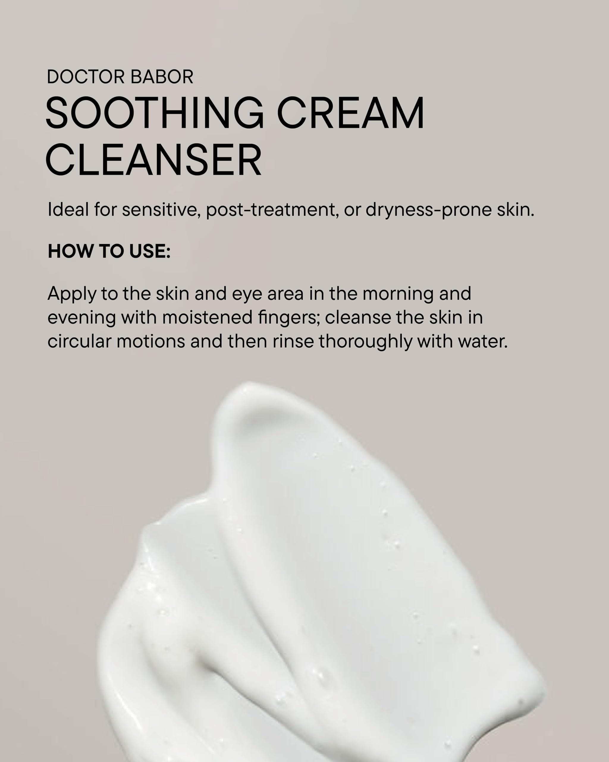 DOCTOR BABOR Soothing Cream Cleanser | delikatny balsam oczyszczający do skóry wrażliwej, codzienne czyszczenie z ochroną przed wpływami środowiska, z neuroksylem i pantenolem, wegański, 150 ml