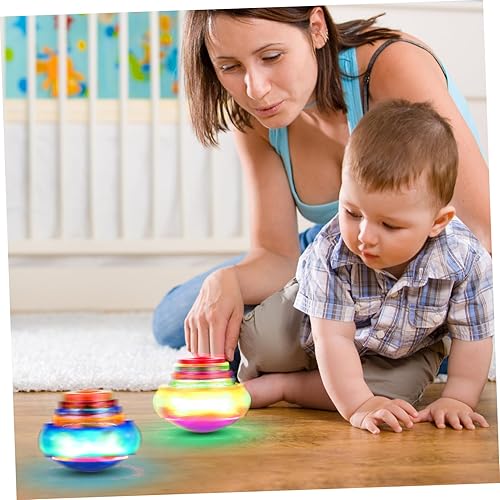 Miniatura 5 de Toyvian 3 piezas de juguetes giratorios iluminados con luces LED intermitentes y juguetes de giroscopio intermitentes eléctricos con luces LED