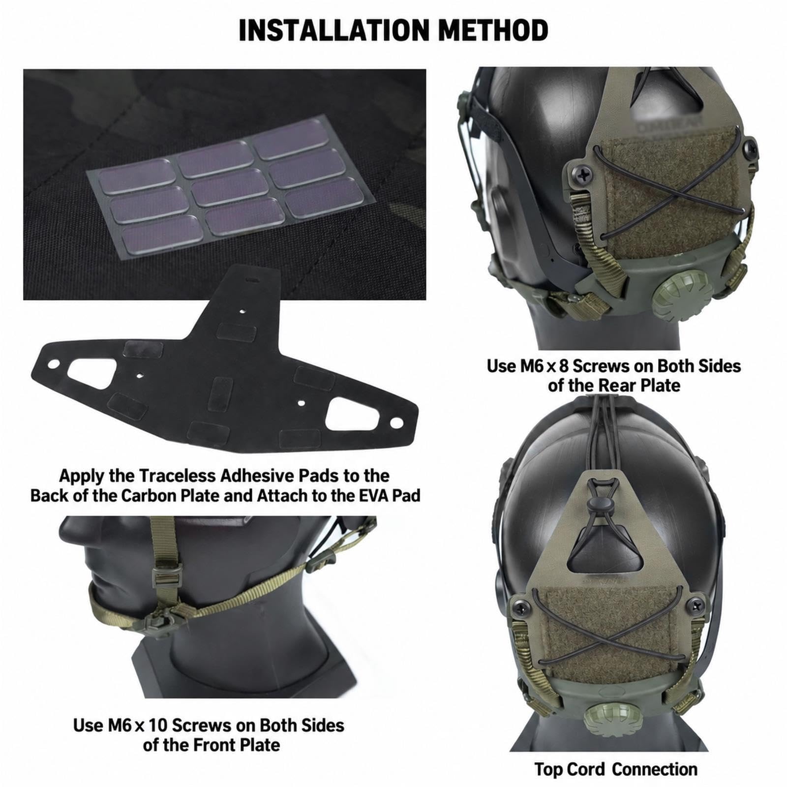 Kopfhalterung for Nachtsicht mit Verstellgurt und Universal-NVG-Halter