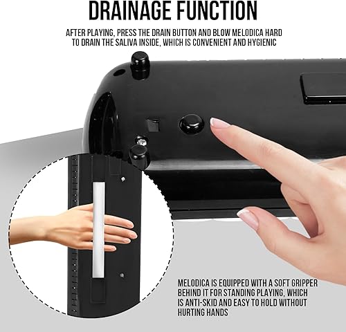 Vista 56 de Soulmate Instrumento melódico de 32 teclas para niños, teclado de piano de aire, melódica soprano con tubos largos suaves, boquillas cortas y bolsa