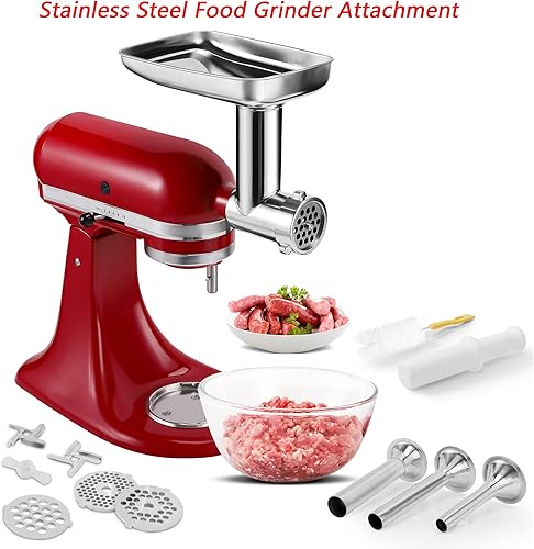 Miniatura 7 de KINGEAGLE Accesorio para picadora de alimentos para mezcladoras KitchenAid, acero inoxidable, apto para lavavajillas, juego de accesorios para