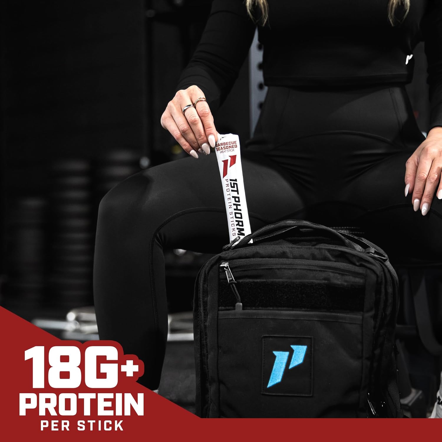 1st Phorm Meat Sticks, Seasoned BBQ Protein Snacks, 18g Protein Per Serving, Pork & Beef Sticks, Healthy Snacks On The Go, Gluten Free, Low Carb, Low Sugar, No Added MSG or Nitrates, 15 Count