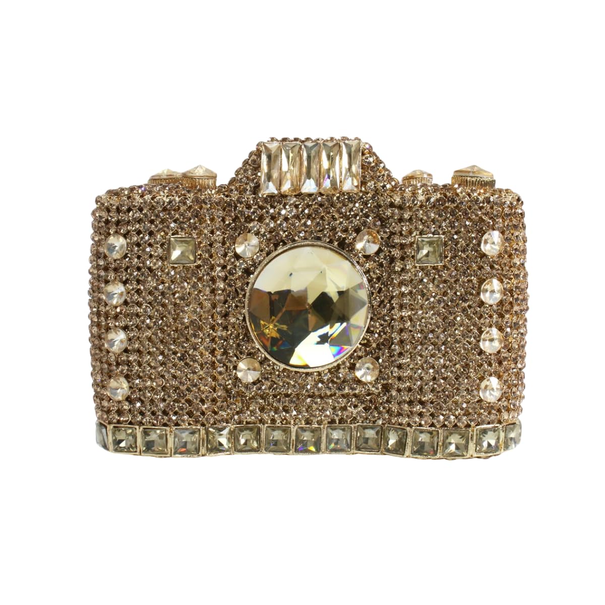 UMREN Novelty Crystal Camera Shaped Clutch Purse for Women Sparkly Rhinestones Evening Clutch Bag Glitter Bridal Prom Handbag