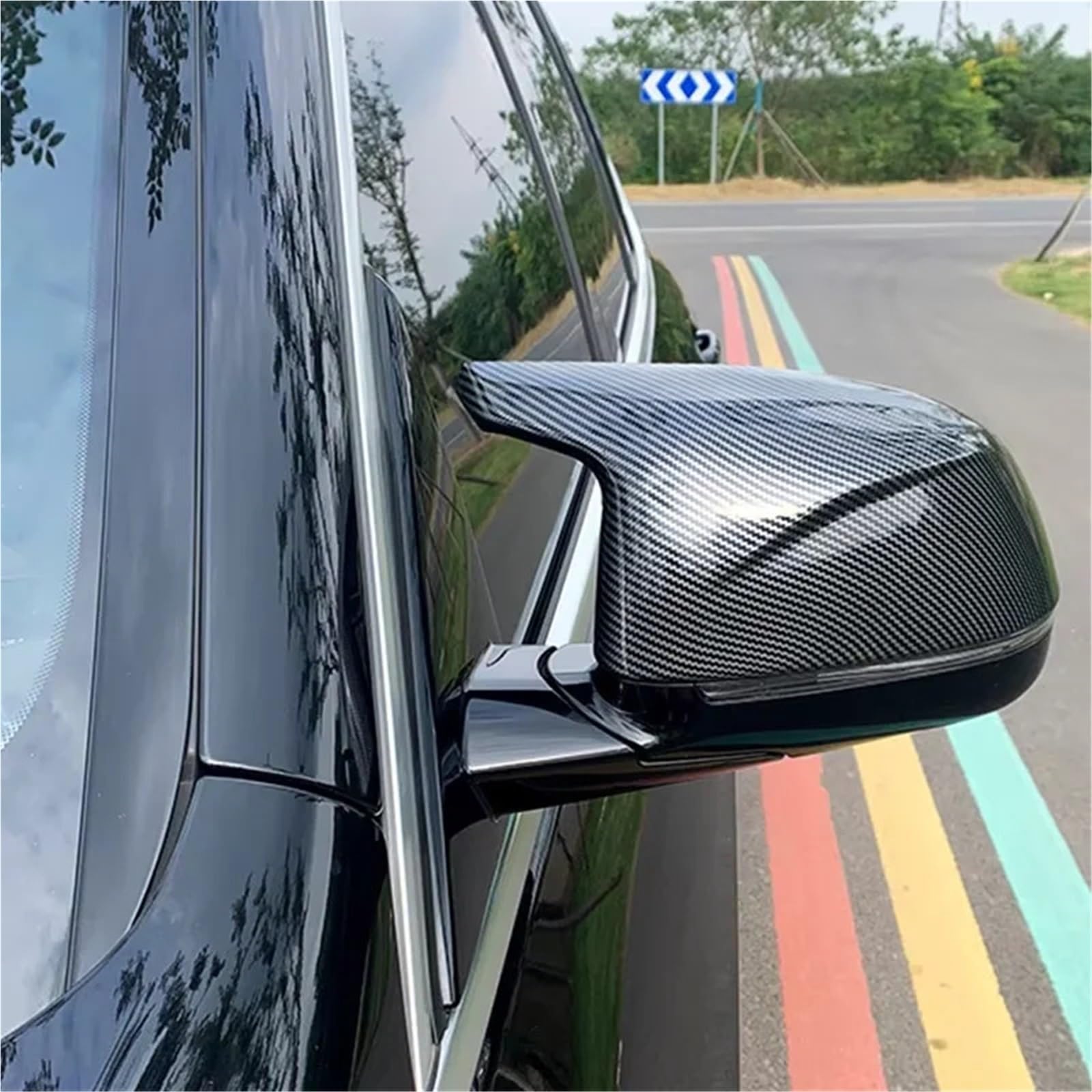 Osona lusterka wstecznego nierdzewnej Pasuje do BMW X3 X4 X5 X6 2014 2015 2016 2017 2018 Osłona lusterka wstecznego F25 F26 F15 F16.(1 set Carbon pattern)