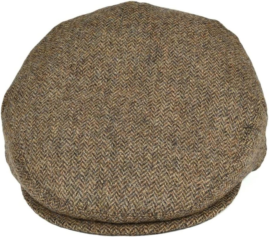Wool Ivy Cap Herringbone Flat Caps Tweed Khaki Newsboy Driving Hat