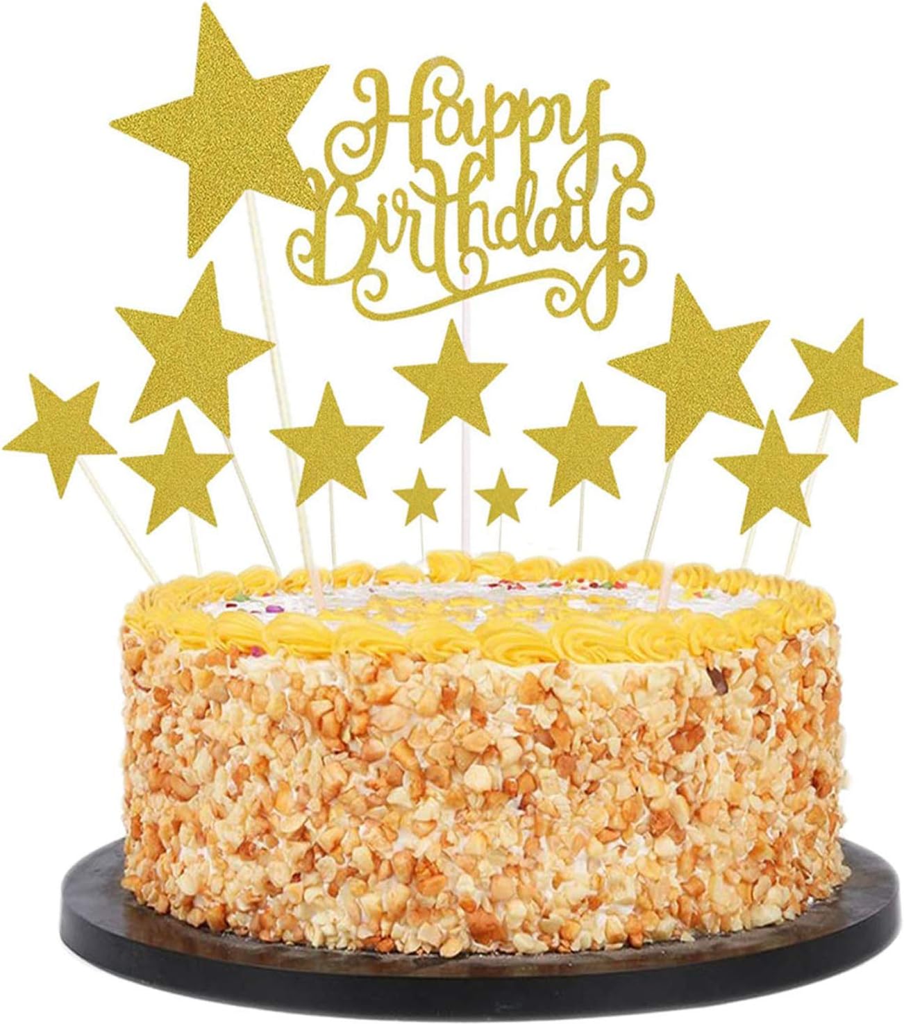 16 Pieces Happy Birthday Gateau Toppers Etoiles Gateau Topper Pour Decoration De Fete Danniversaire Joyeux Anniversaire Cake Cupcake Topper Dor Figurines Pour Gateaux Cuisine Et Maison Loclic Com