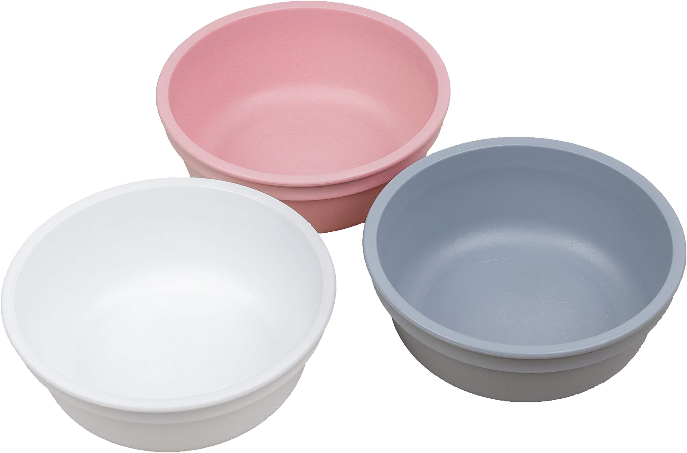 Re Play Made in USA 12 Oz. Reusable Plastic Bowls, Pack of 3 Without Lid - Dishwasher and Microwave Safe Bowls for Snacks and Everyday Dining - Toddler Bowl Set 5.75" x 5.75" x 2", Modern Pink