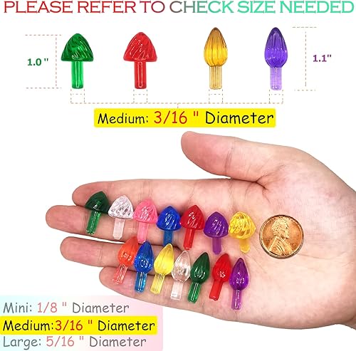 Miniatura 2 de Paquete de 154 luces de repuesto de cerámica para árbol de Navidad, incluye nuevas bombillas adhesivas de fijación que no dañan la porcelana, giro