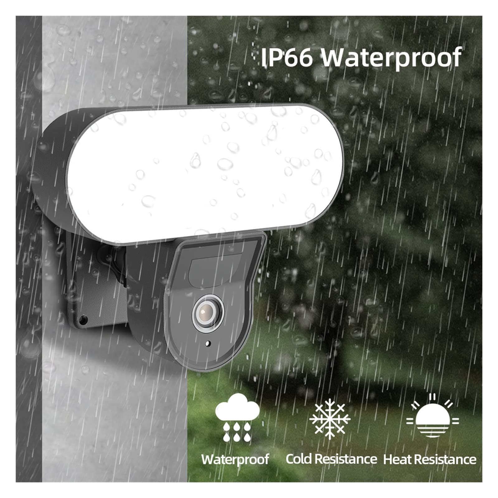 Jasaly Caméra De Projecteur Tuya 3MP WiFi Extérieure Étanche 10W Lampe Murale De Jardin Protection De Sécurité Surveillance Prise Ue