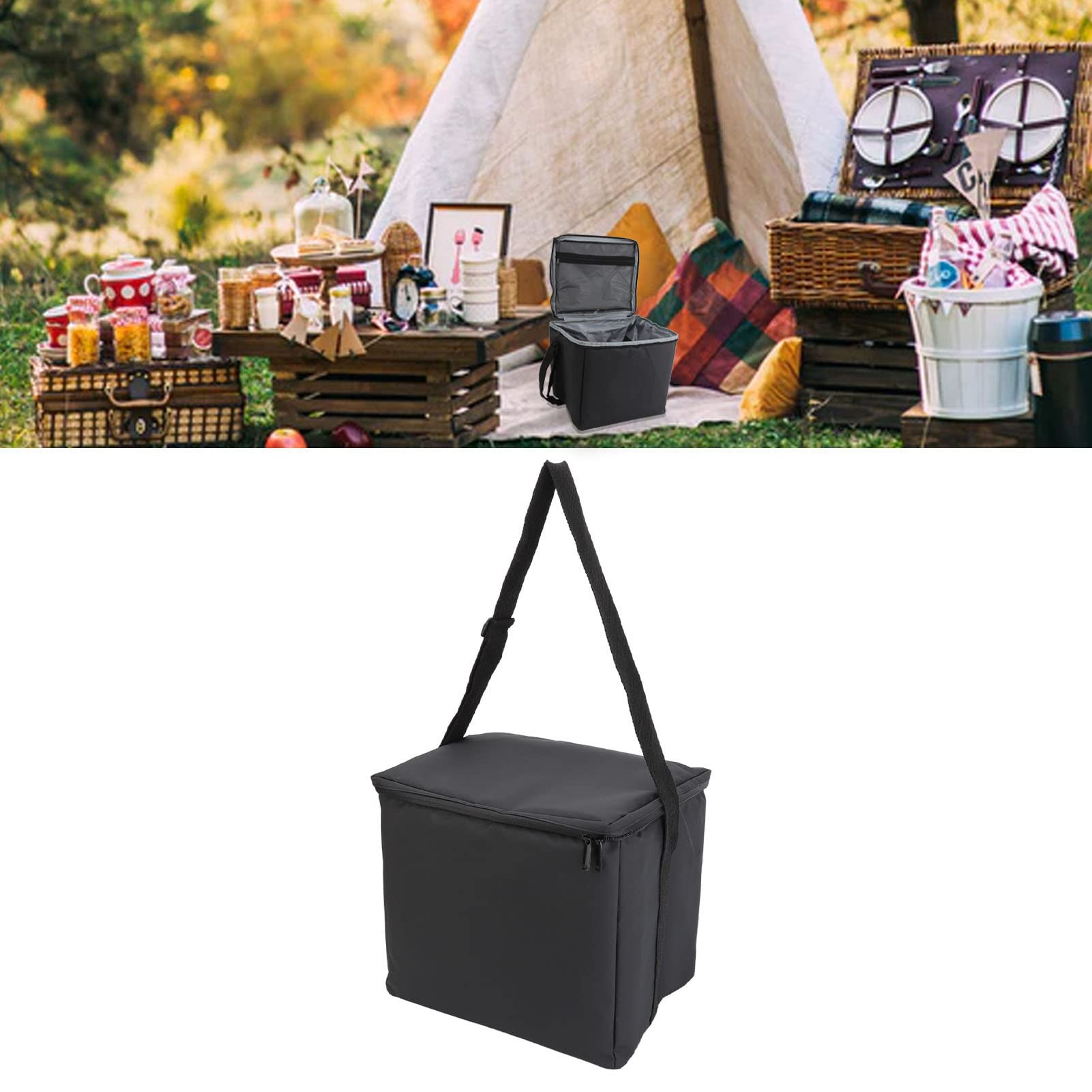 Srliya Sac Isotherme étanche 15 L de Grande capacité pour Le Camping, la Randonnée, Les Barbecues en Plein Air – Matériau PVC