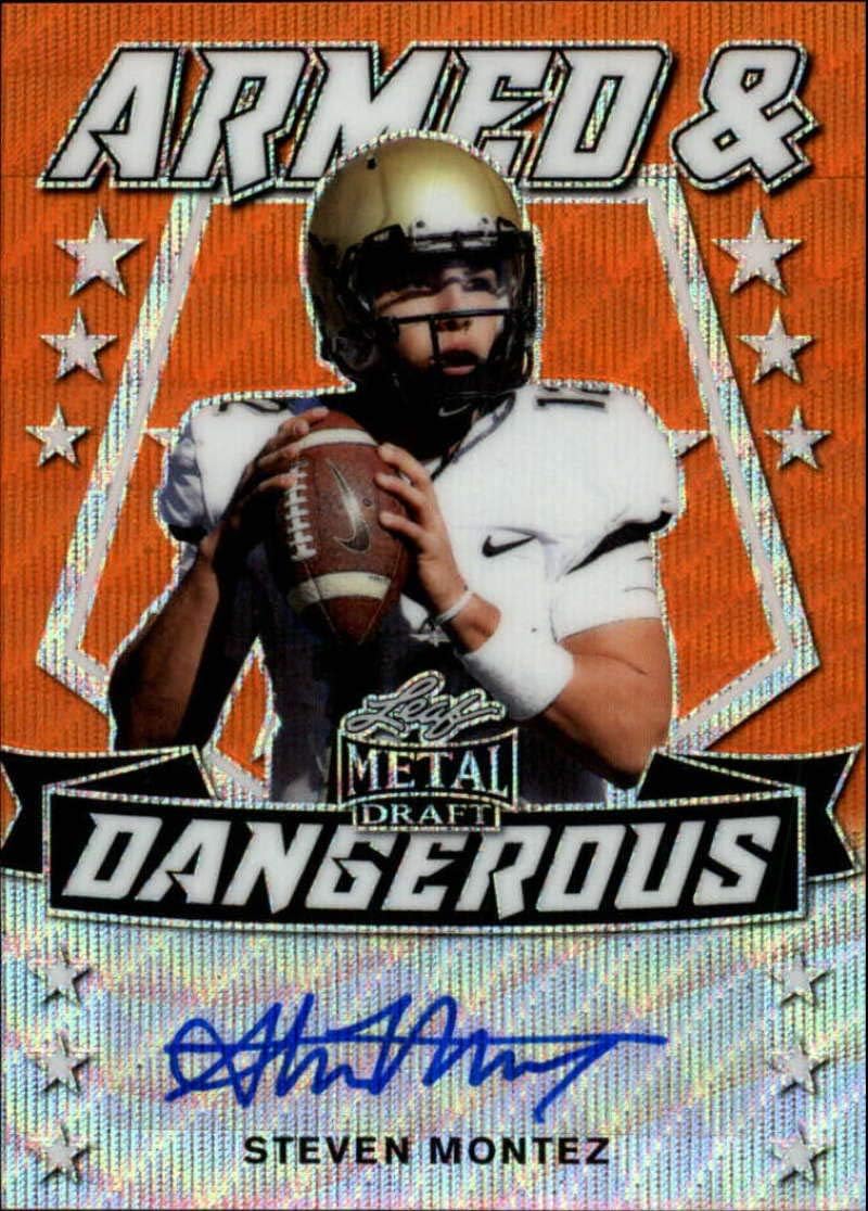2020 Leaf Metal Draft Armed and Dangerous Autograph Wave Orange Football S4#AD-SM1 Steven Montez Auto Colorado Official Player Licensed Rookie Card