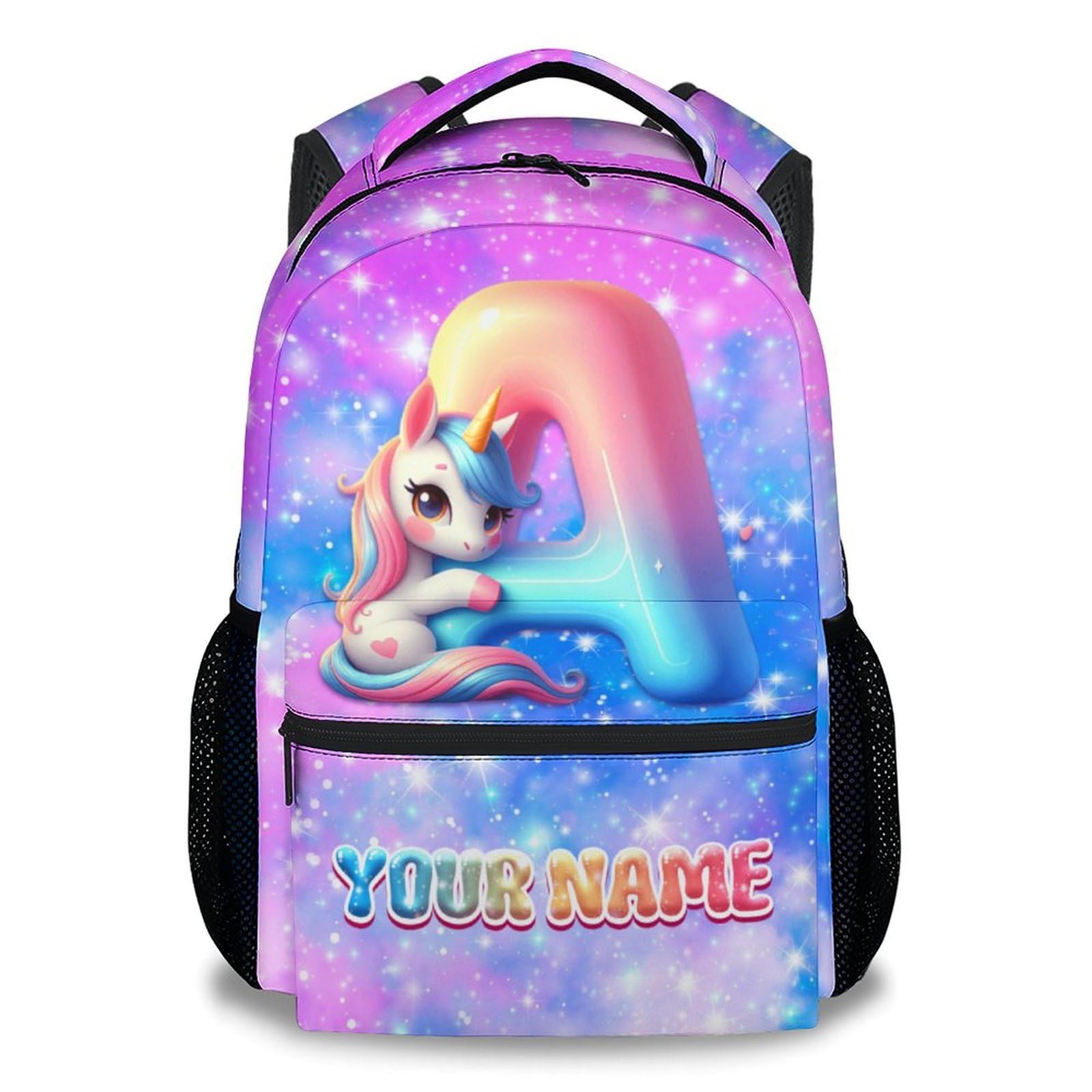 KNOWPHST Girls Backpacks with Name - Unicorn Kids Backpack for School - Toddler Bookbag Lightweight Capacity Elementary Schoolbag