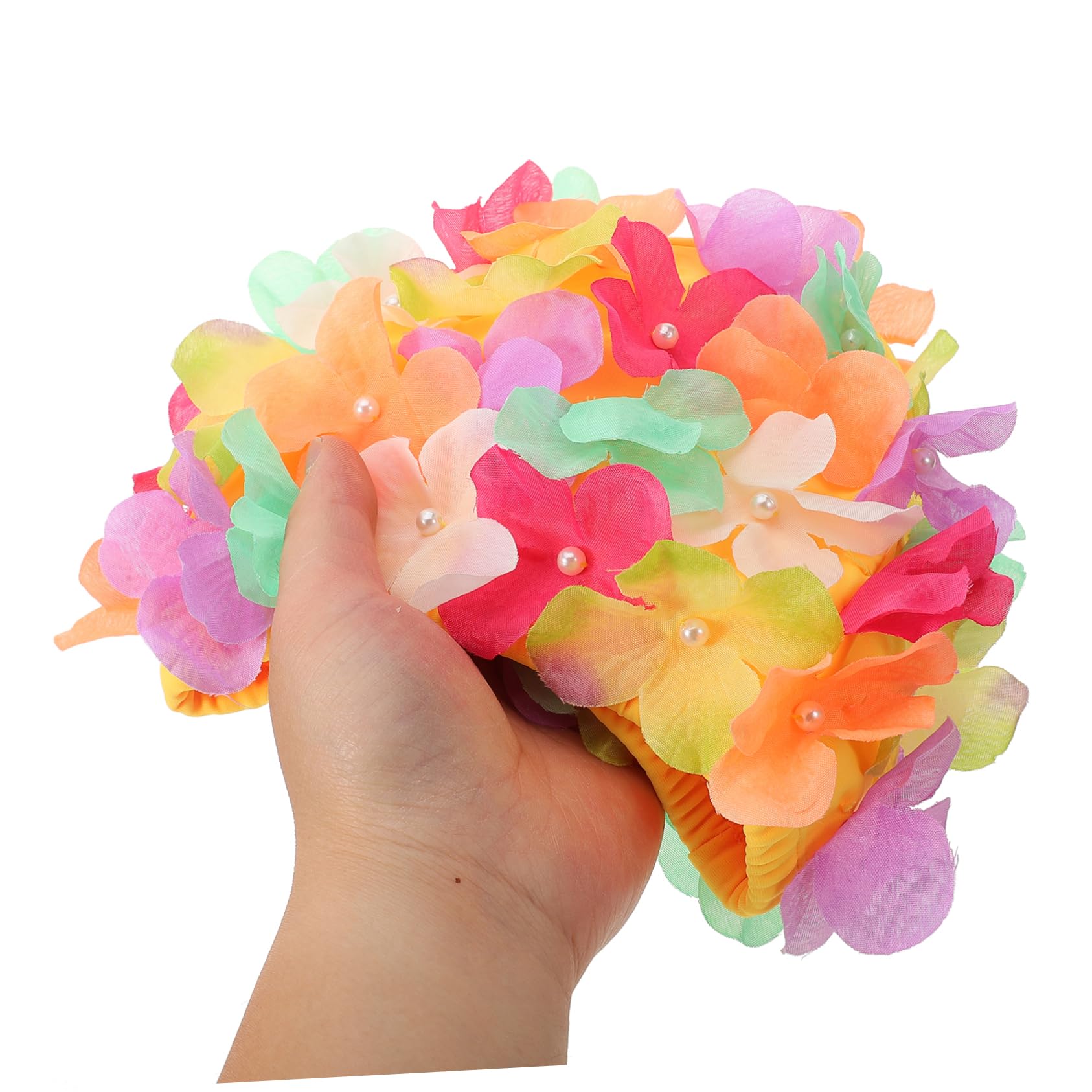 POPETPOP Bonnet de Bain Femme Élastique avec Fleurs Chapeau de Natation Protecteur pour Cheveux Longs Confortable Respirant