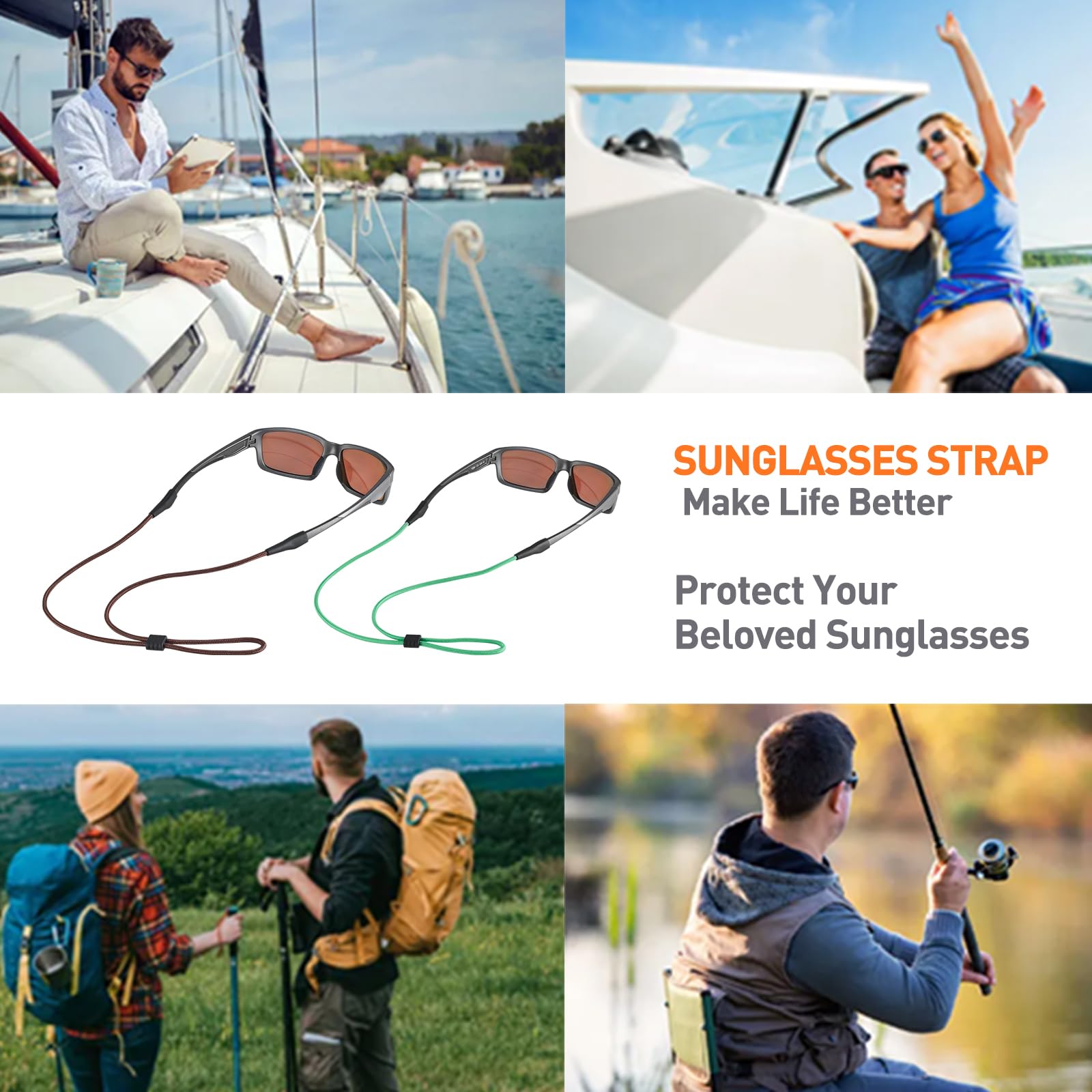 Soporte de correa para gafas, correa para gafas, soportes para gafas alrededor del cuello, correas ajustables para gafas de sol para hombre