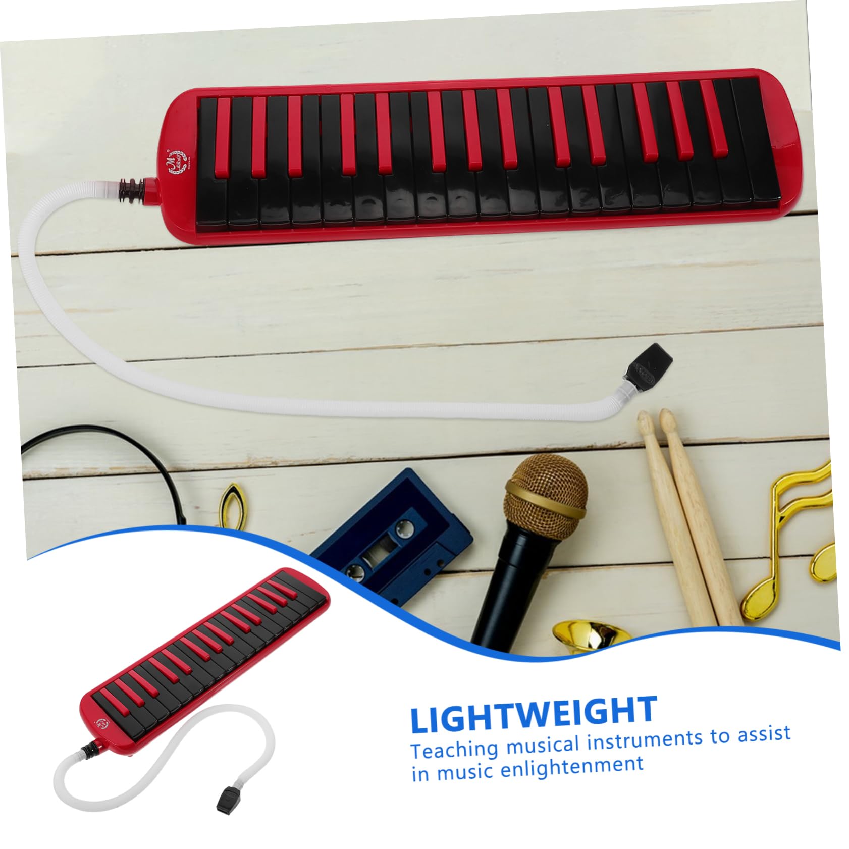 Milisten Mélodica 32 Touches pour Débutants, Instrument à Vent Léger en Abs, avec Paquet Eva et Embouchure, pour L’apprentissage la Maison