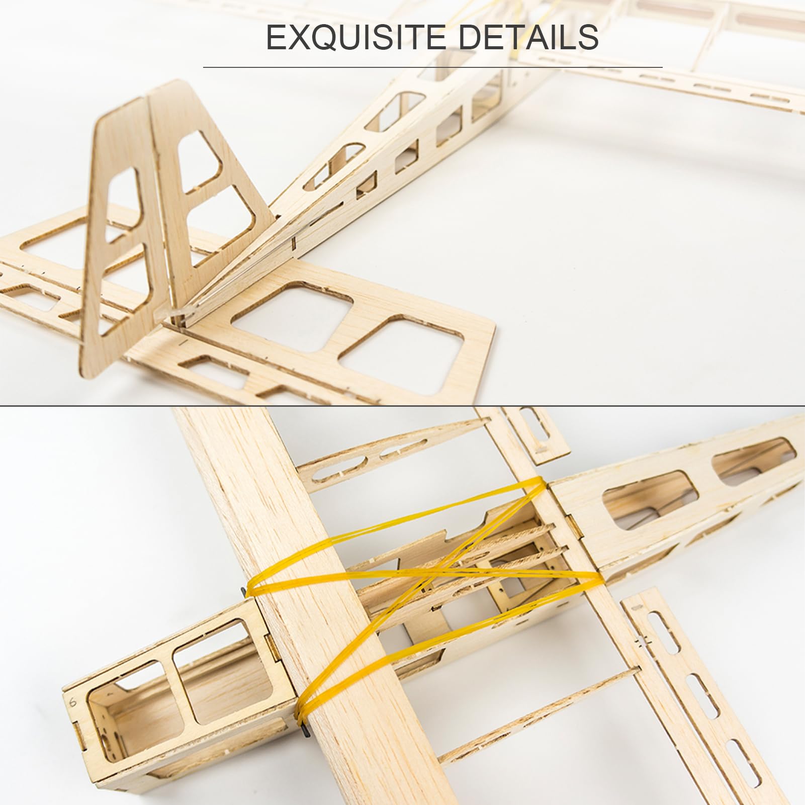 Balsa Model Samolotu Samolot Balsa Samolot RC Latająca Zabawka 580mm rozpiętość skrzydeł Wycinana Laserowo Zestaw Elektryczny z Silnikiem Bezszczotkowym Serwo ESC 10A dla (Typ ZESTAWU)