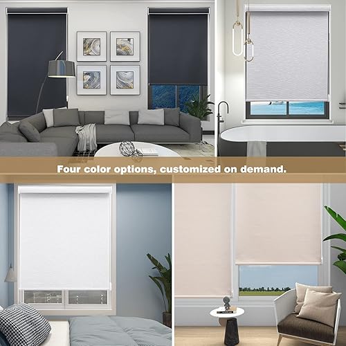 Miniatura 2 de Changshade Persianas enrollables opacas personalizadas, persianas enrollables con cable para ventanas con aislamiento térmico, bloqueo de luz,
