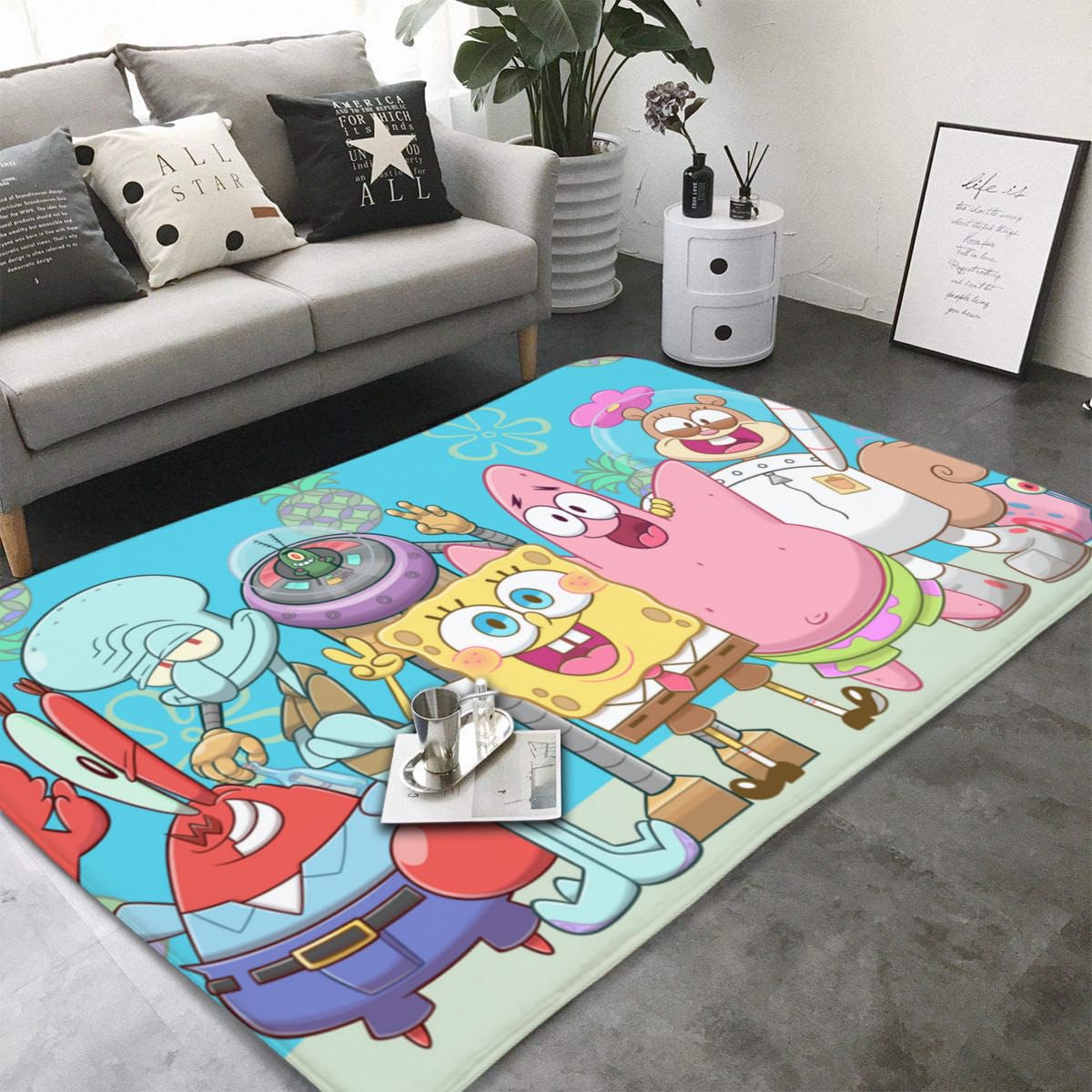 ラグ　カーペット　スポンジボブ Amazon｜ラグ カーペット スポンジボブ ラグマット 絨毯 150x100cm