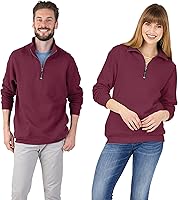 Vista 1 de Charles River Apparel Unisex Crosswind Quarter Zip, Mens and Womens Soft Cotton Blend Sweatshirt, Oatmeal Heather, 3X-Large