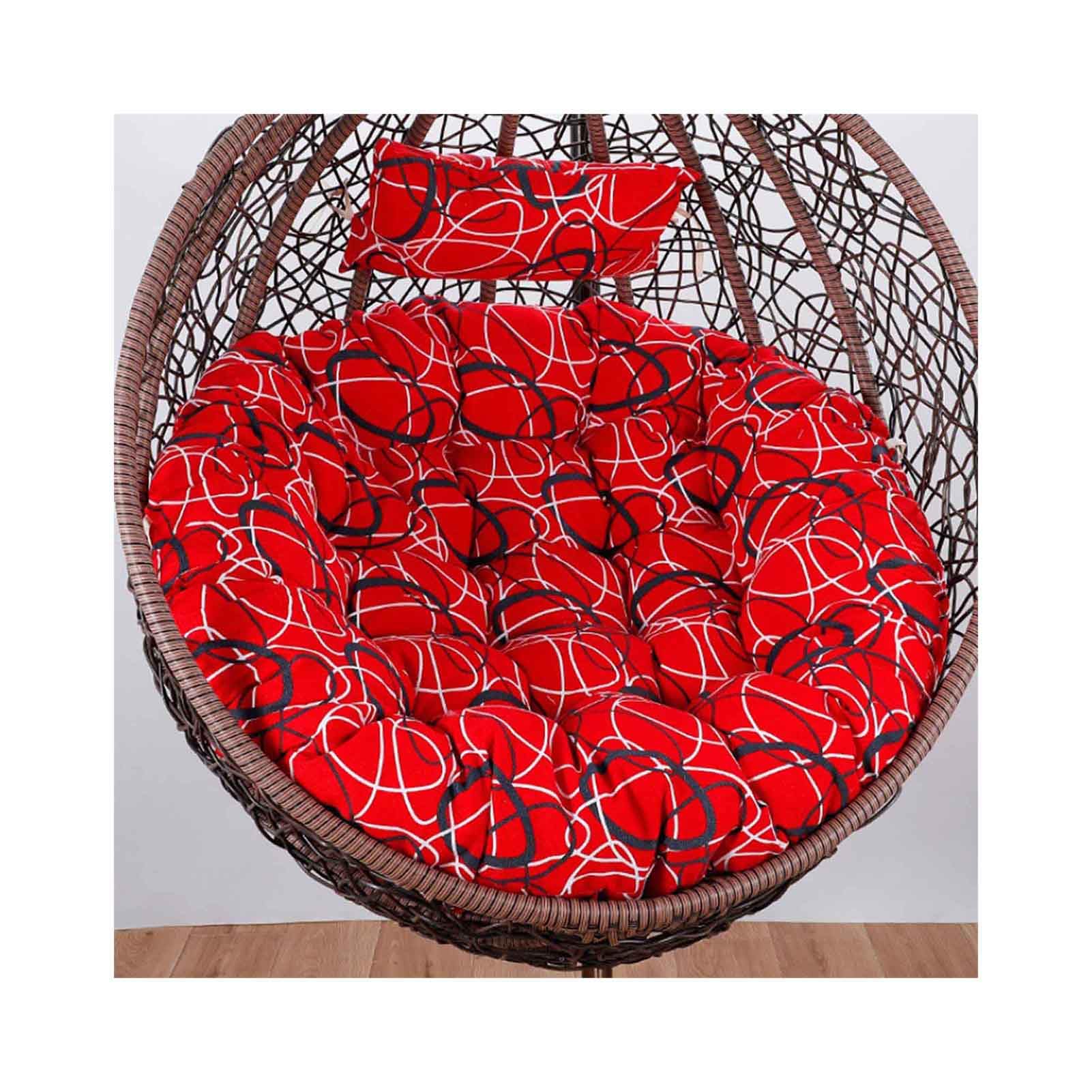 Egg Chair Cushion Replacement Hanging Basket Swing Chair Cushions With Headrest, Outdoor Indoor Thick Large Seat Cushion With Pillow Nest Back (Chair Not Included) (45" (pad jacket only),I)